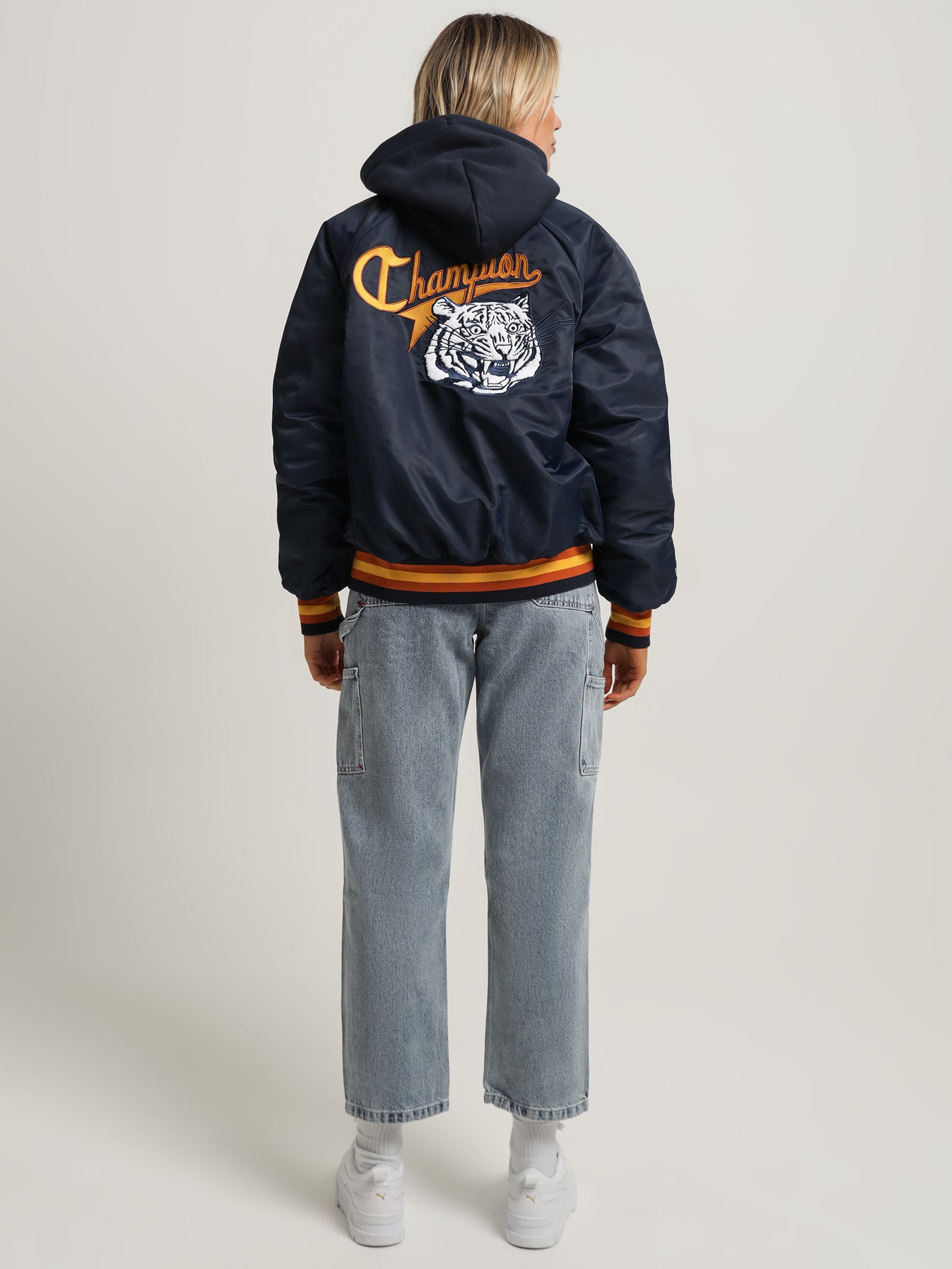 Re:Bound Letterman Jacket in Navy