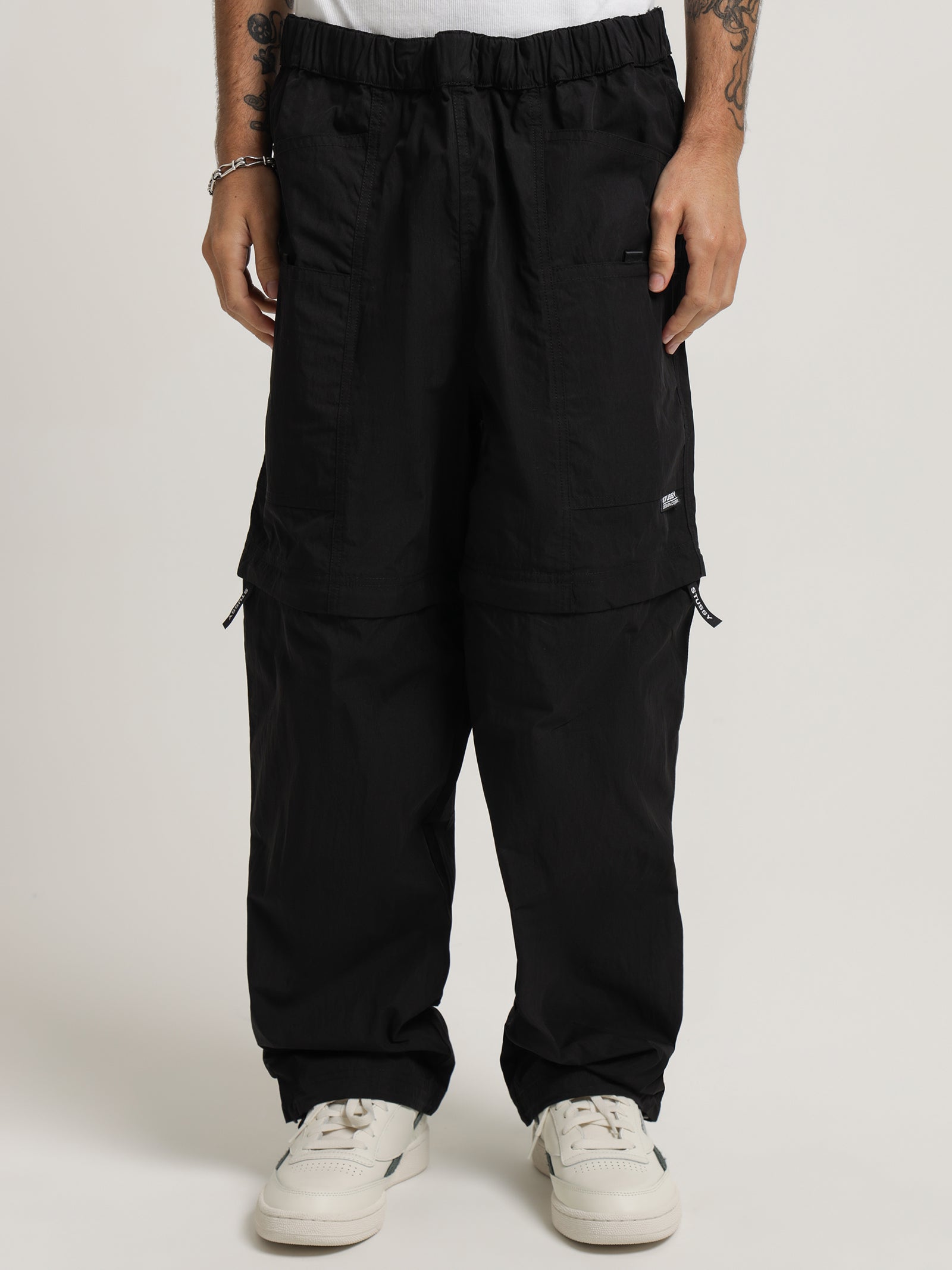 Stussy NYCO Convertible Pants in Black Black | Glue Store