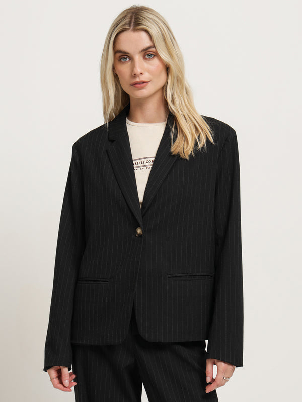 Thrills Gabrielle Blazer in Black Pinstripe Black pins | Glue Store