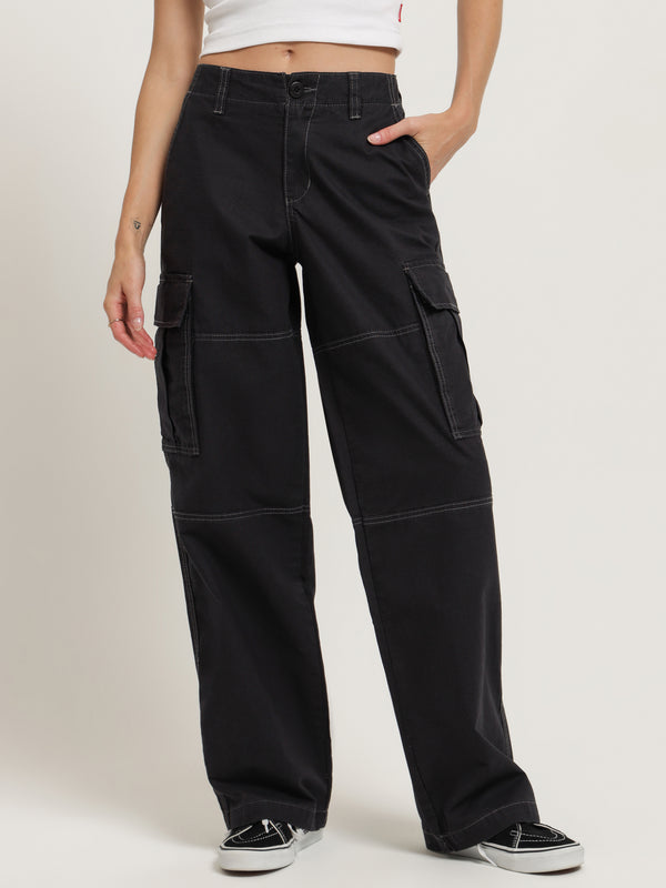 Worship Pure Mayhem Cargo Pants in Washed Black | Glue Store