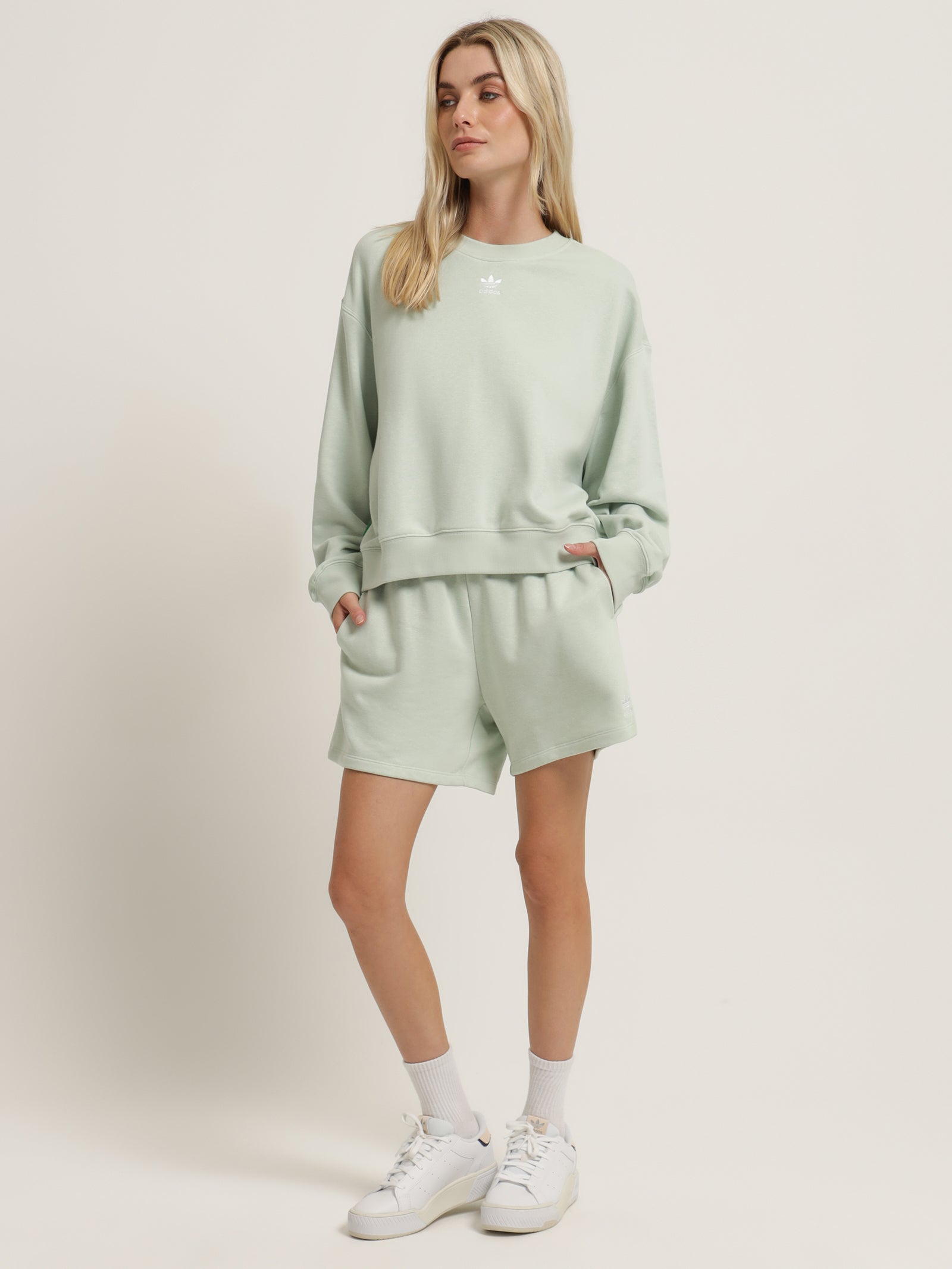 Essentials + Made With Hemp in - Linen Store Glue Green Sweatshirt