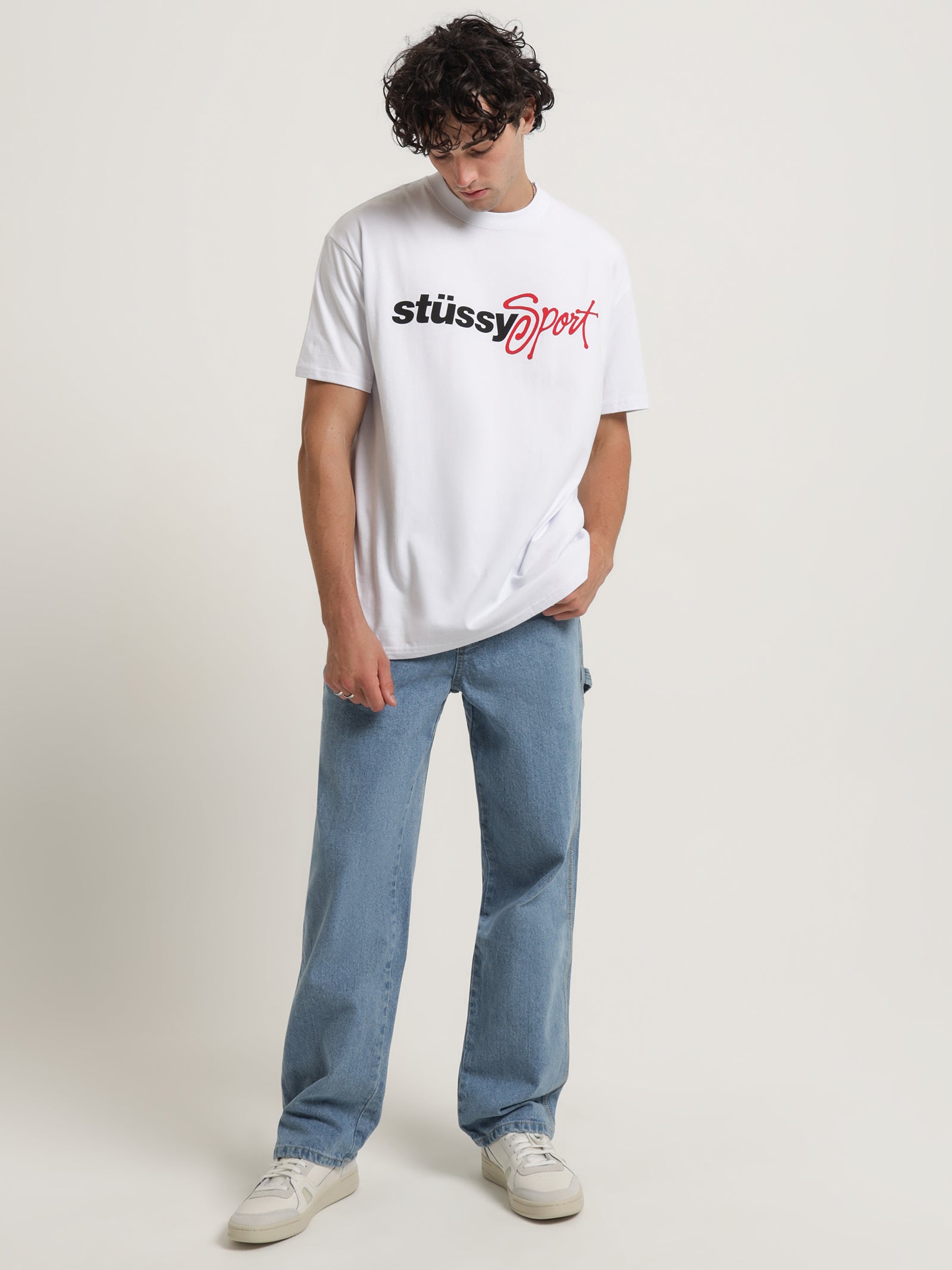 Stussy Beige Cotton Polo Shirt in White for Men