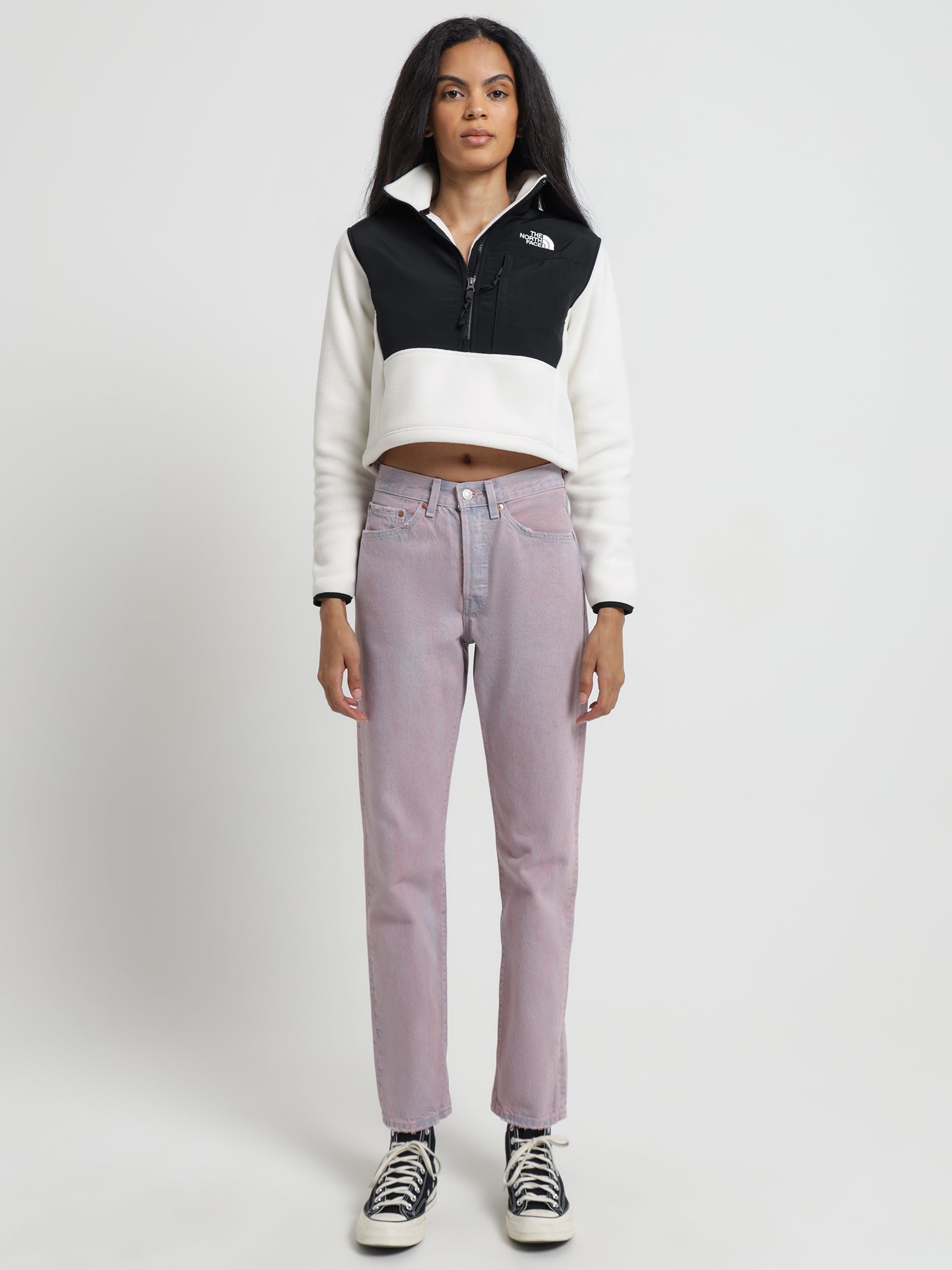 Denali Fleece Cropped Pullover in Gardenia White