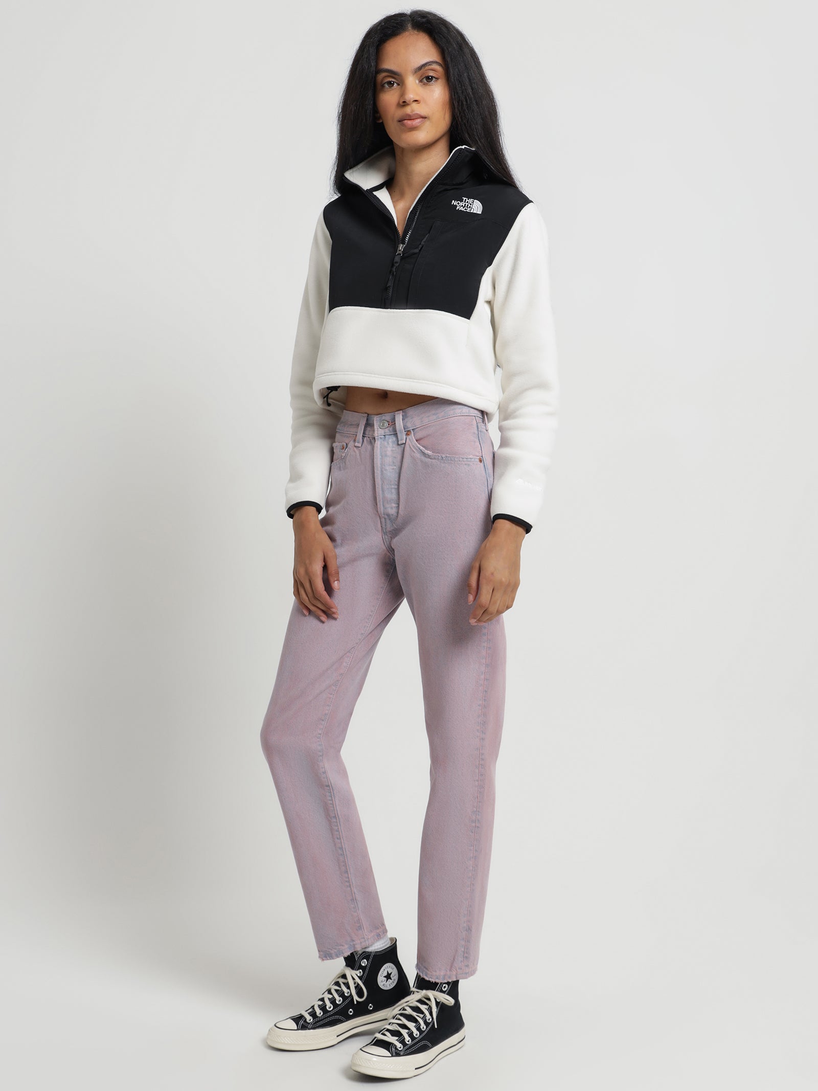 Denali Fleece Cropped Pullover in Gardenia White