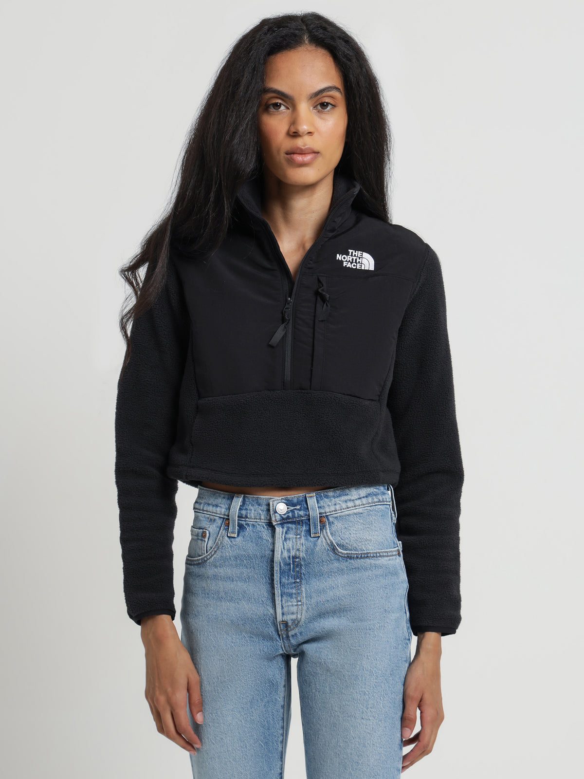 The North Face Cropped Denali Fleece in TNF Black | Black