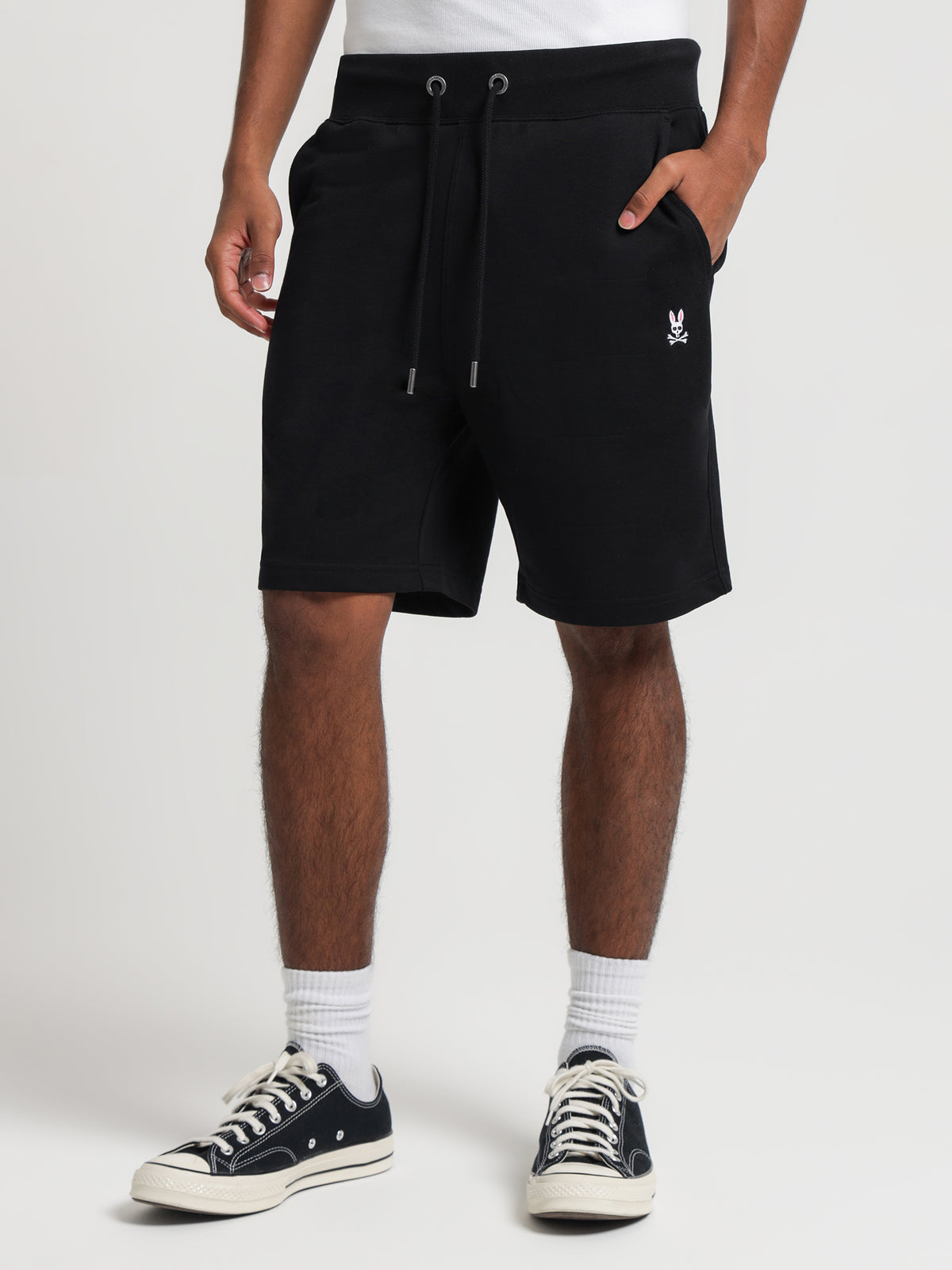 Psycho Bunny Inc French Terry Shorts in Black | 001 Black