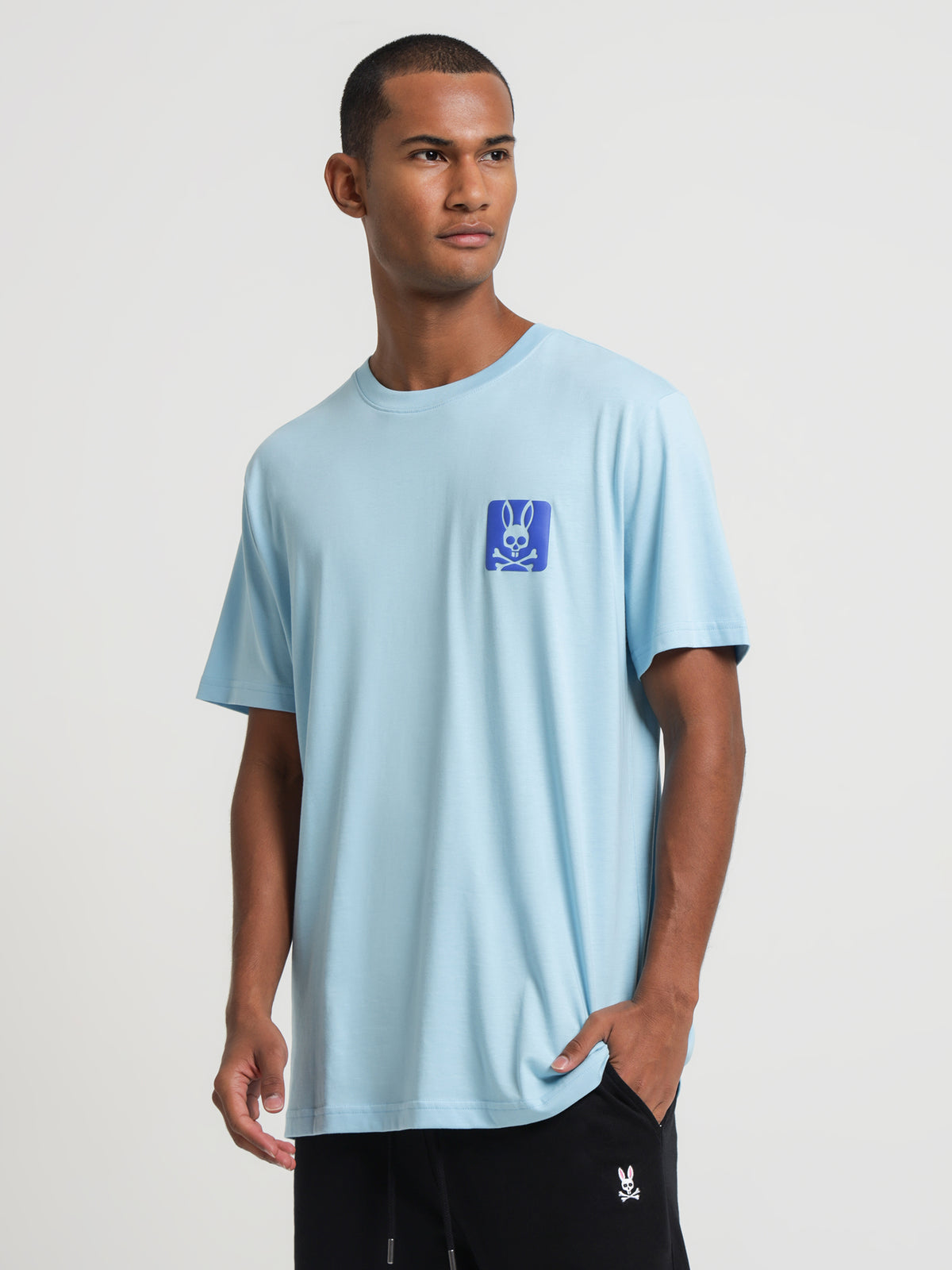 Psycho Bunny Inc Lloyds Relaxed Fit Graphic T-Shirt in Sky Blue | 436 Sky Blue