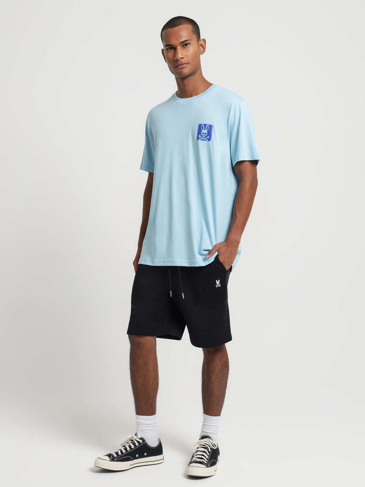 Psycho Bunny Inc Lloyds Relaxed Fit Graphic T-Shirt in Sky Blue | 436 Sky Blue