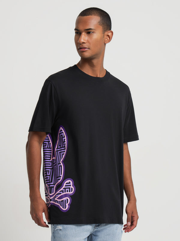 Psycho bunny inc Dammes Graphic T-Shirt in Black | Glue Store