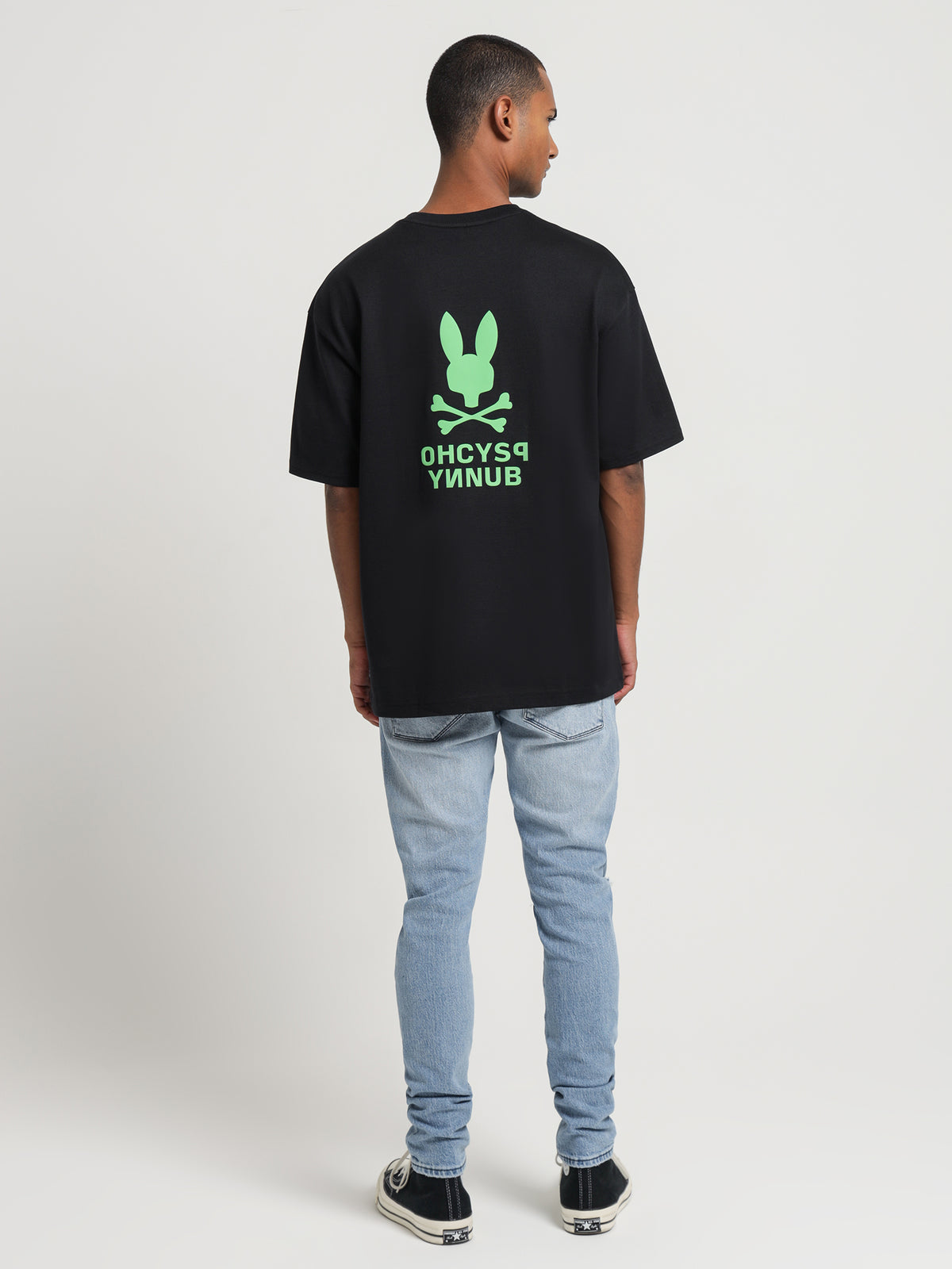 Psycho Bunny Inc Lloyds Relaxed Fit Graphic T-Shirt in Black | 001 Black