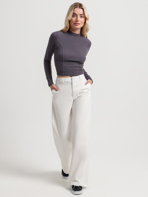 Dickies Bronte Wide Leg Pants in Winter White Bone | Glue Store