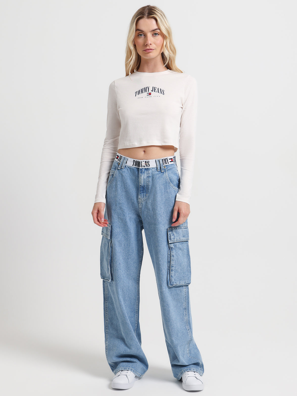 Tommy Hilfiger Archive Low Rise Baggy Cargo Jeans in Denim Light | Denim