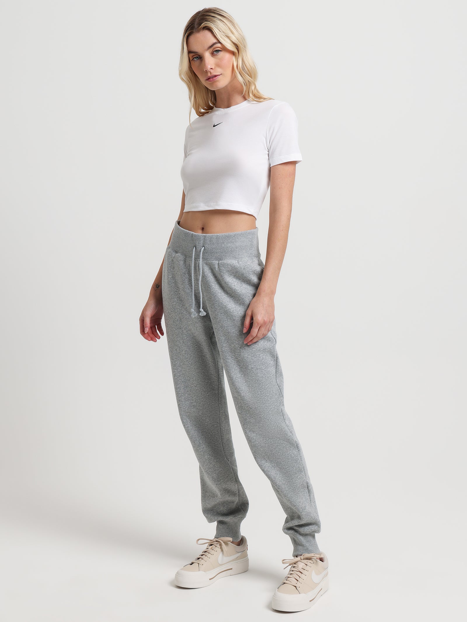 Sportswear Essential Slim Fit Crop T-Shirt in White - Glue Store