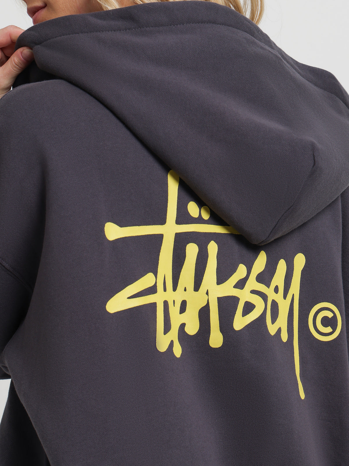 Stussy Graffiti Zip Up Hood Charcoal | Charcoal