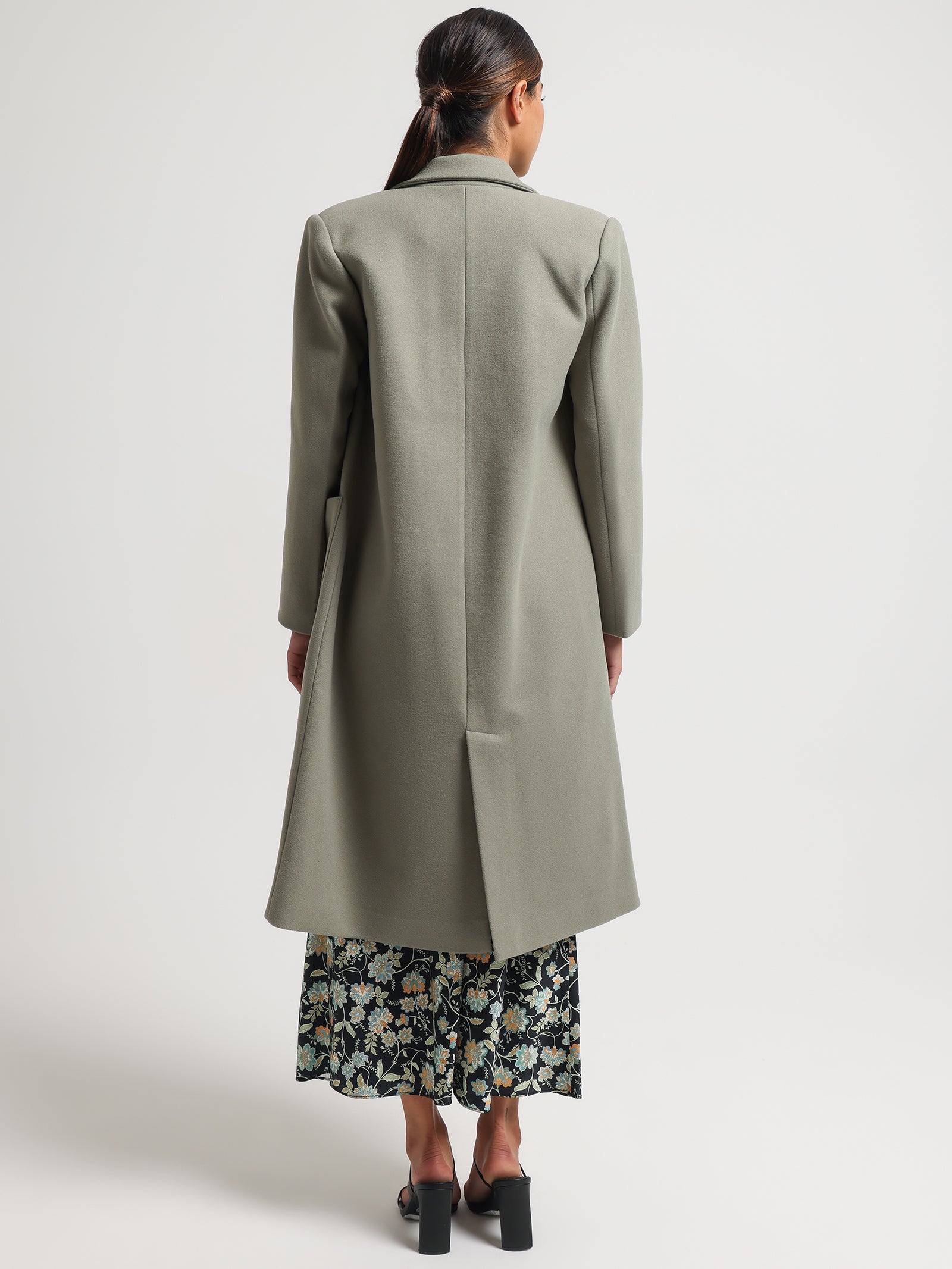 Morgan Longline Coat in Sage