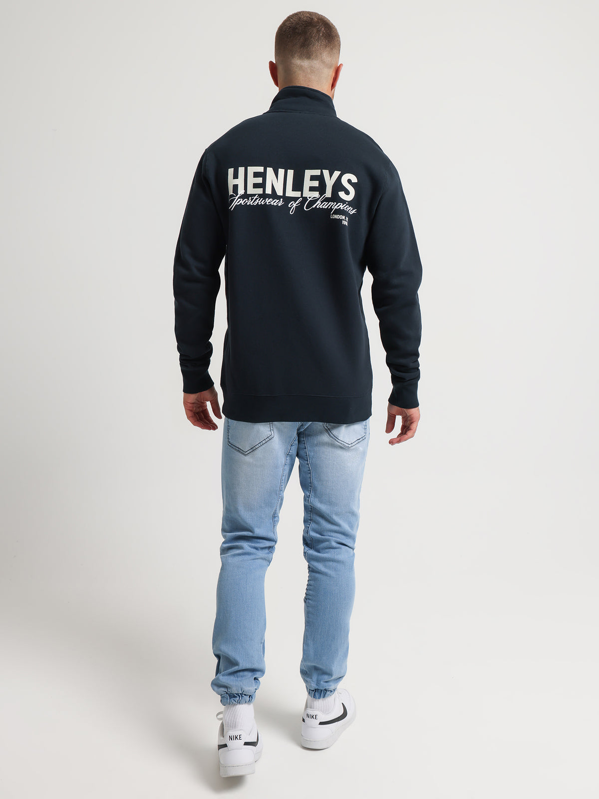 Henleys Champion Zip Sweater in Navy | Navy