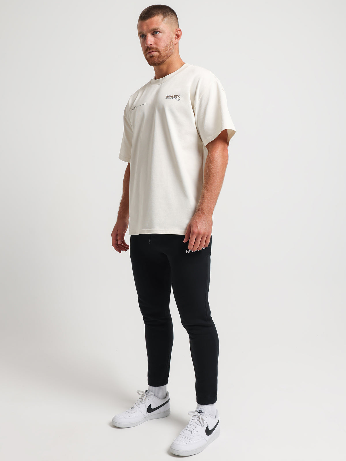 Henleys Classic Logo Track Pants in Black | Black