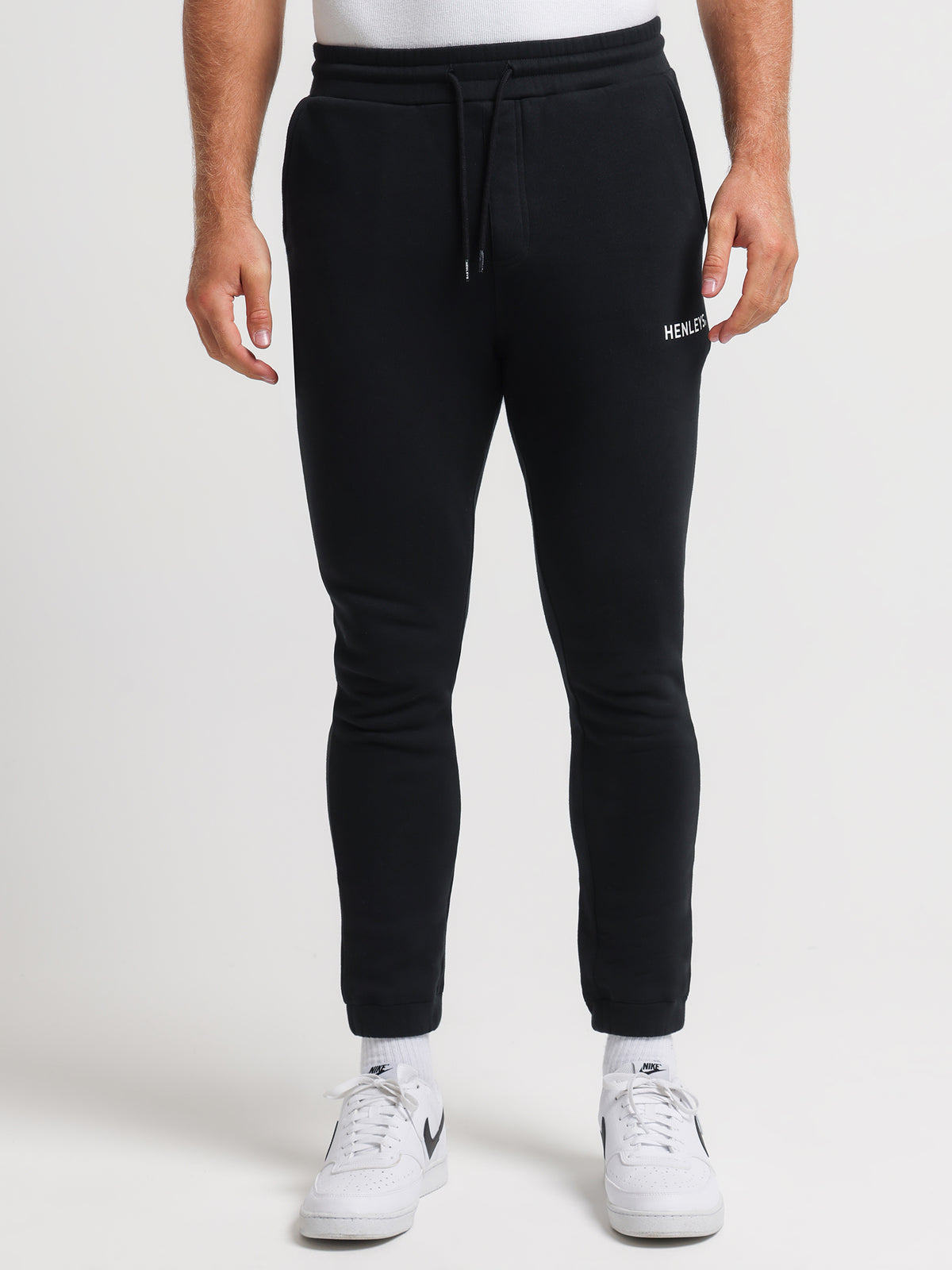 Henleys Classic Logo Track Pants in Black | Black