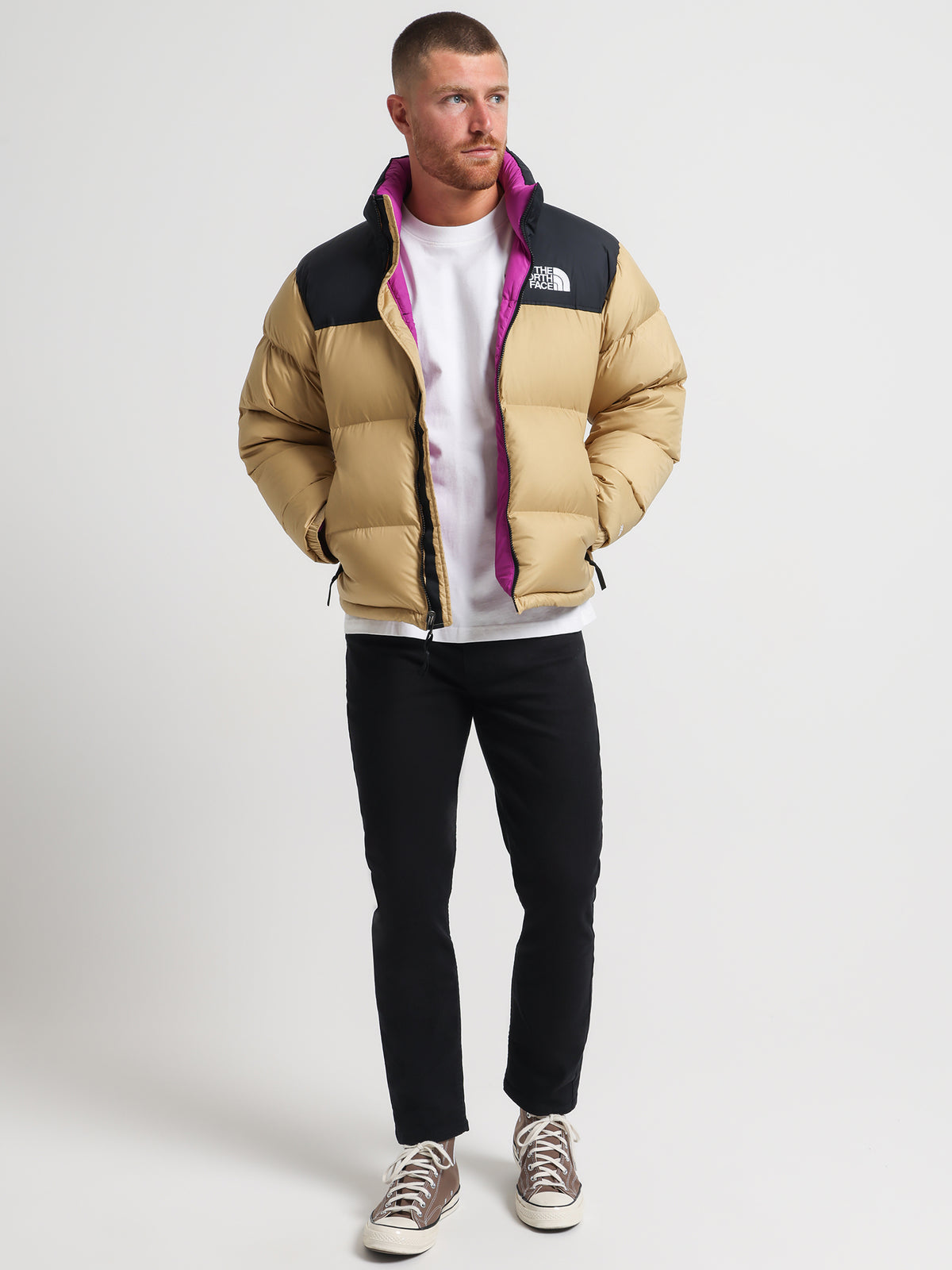 The North Face 1996 Retro Nuptse Puffer Jacket in Khaki Stone | Khaki