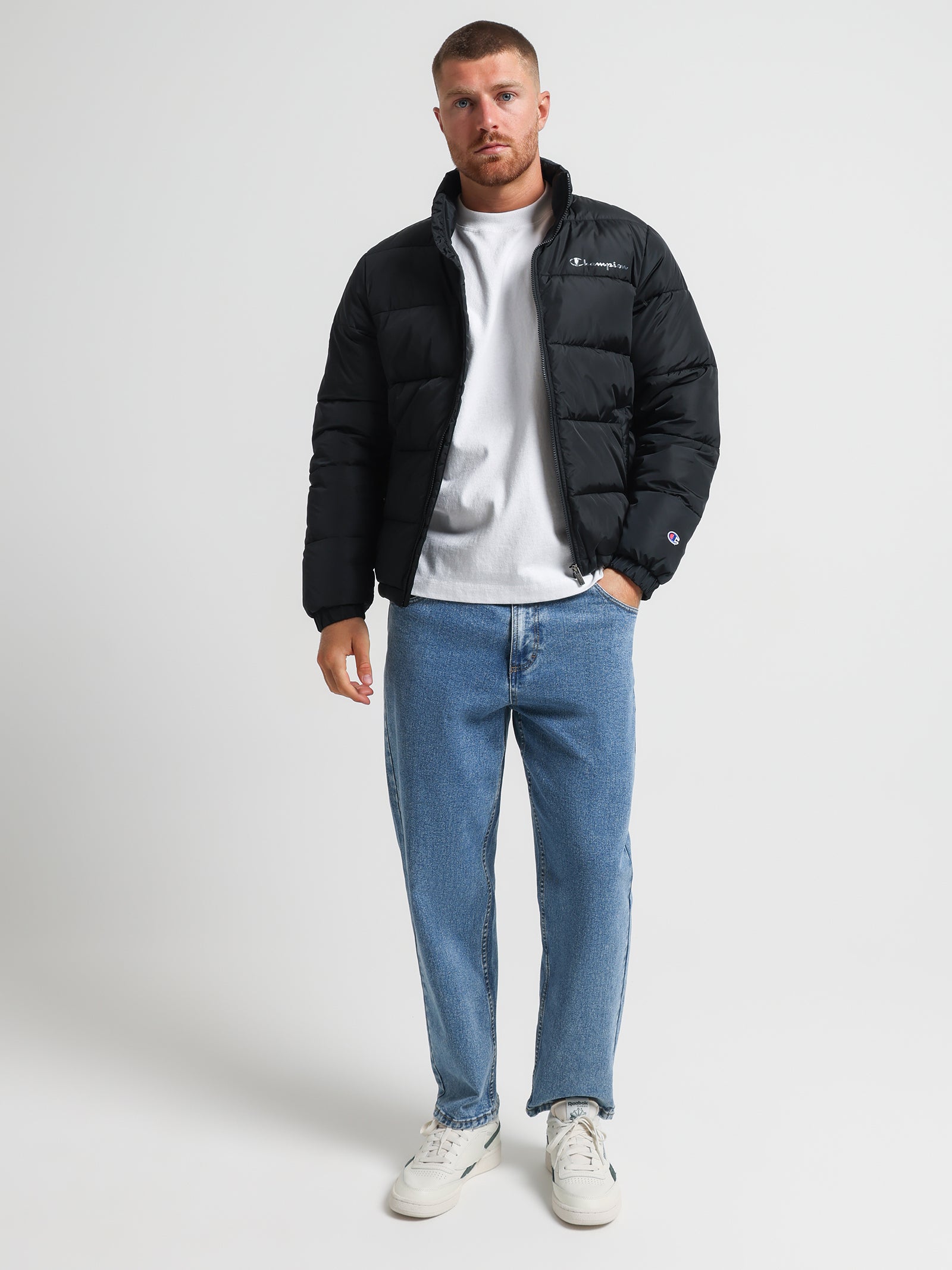 Rochester Padded Puffer Jacket in Black