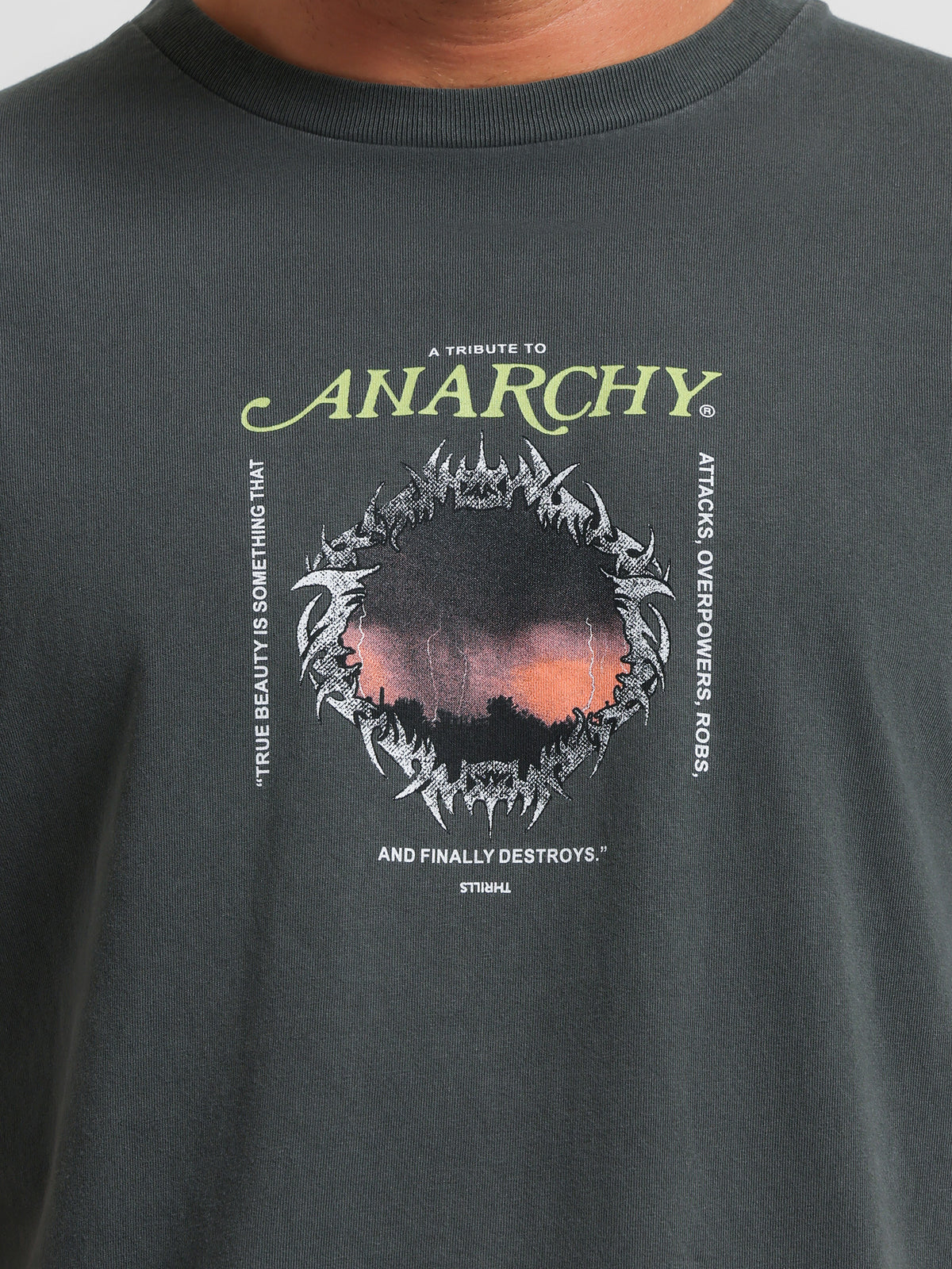 Thrills Tribute To Anarchy Merch Fit T-Shirt in Merch Black | Black