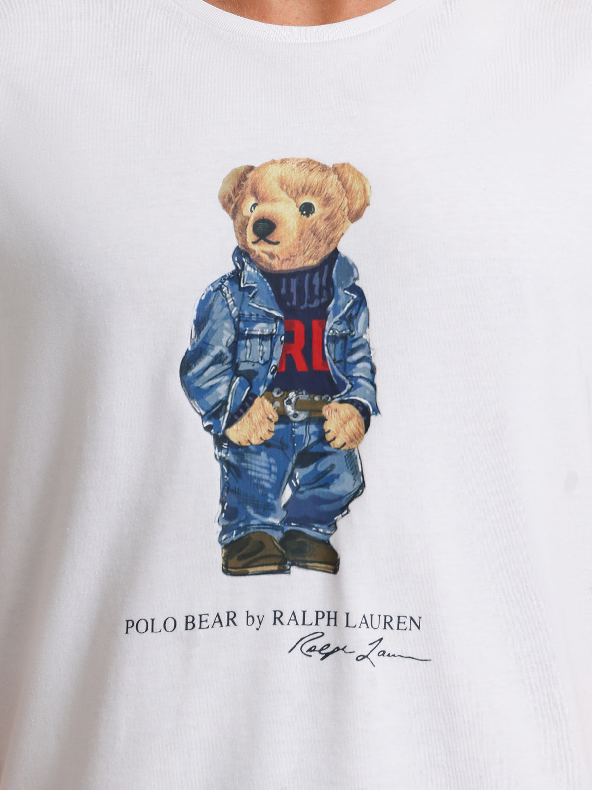 Polo Ralph Lauren Denim Bear T-Shirt in White | White