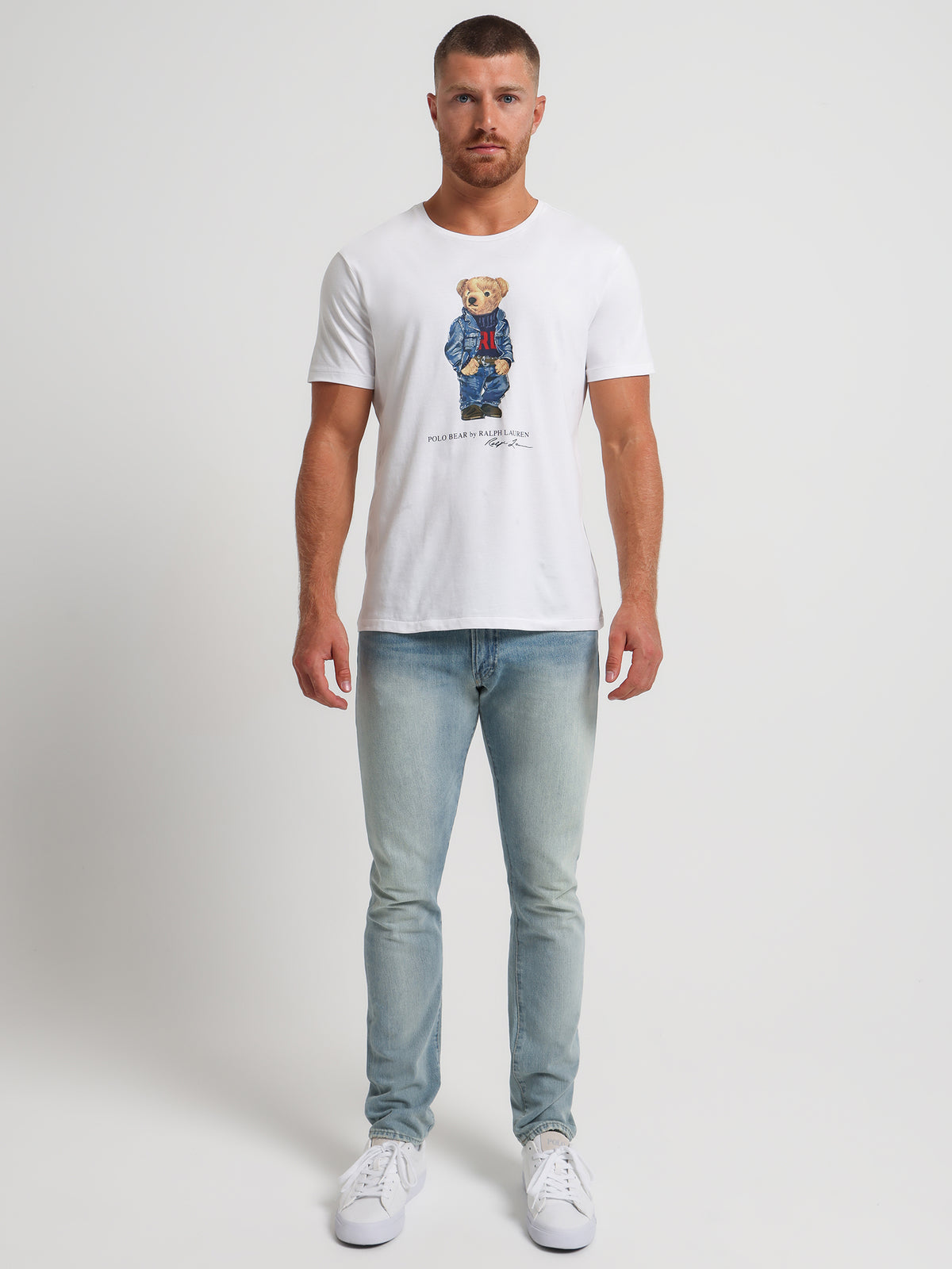 Polo Ralph Lauren Denim Bear T-Shirt in White | White