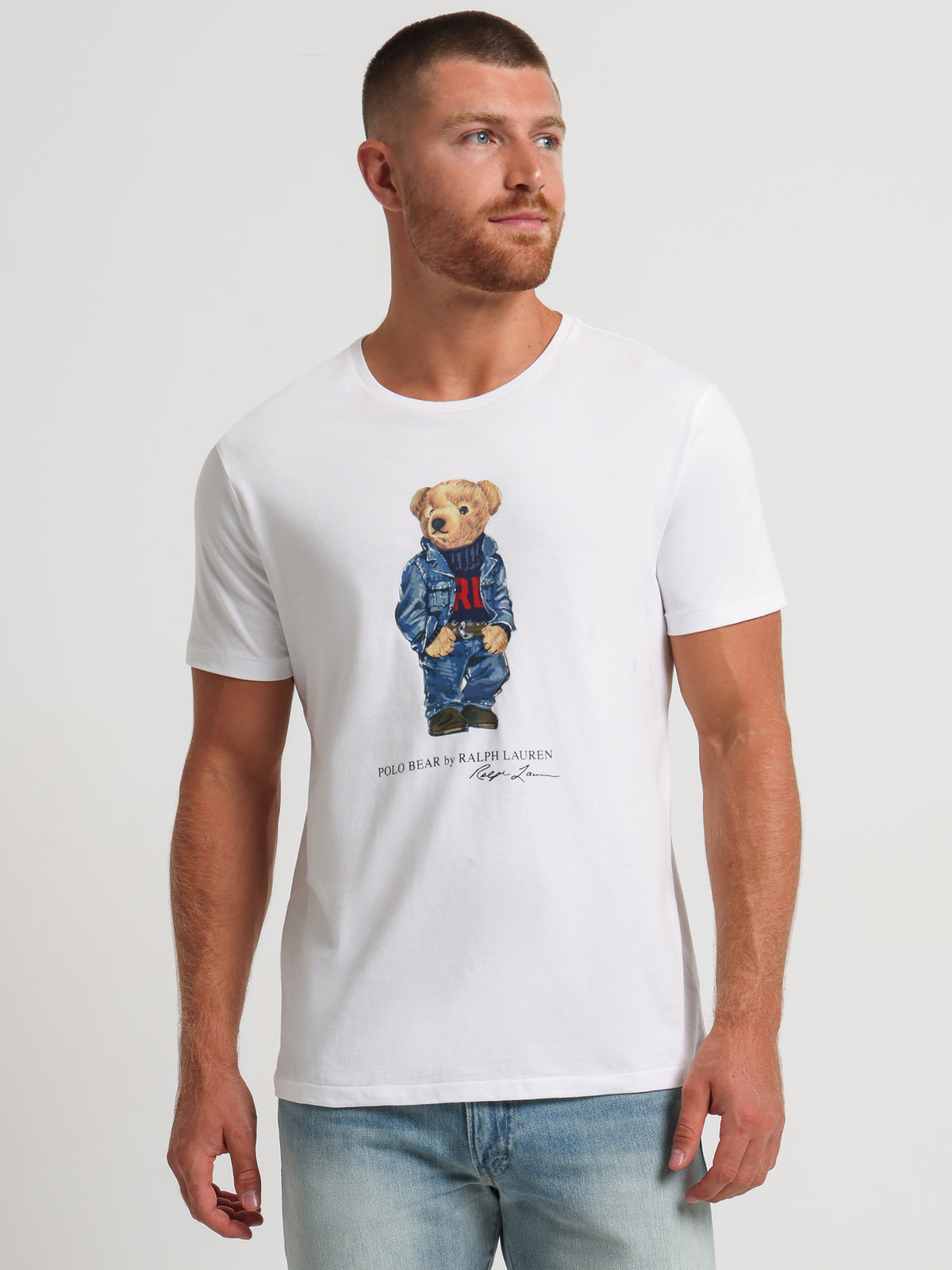 Polo Ralph Lauren Denim Bear T-Shirt in White | White