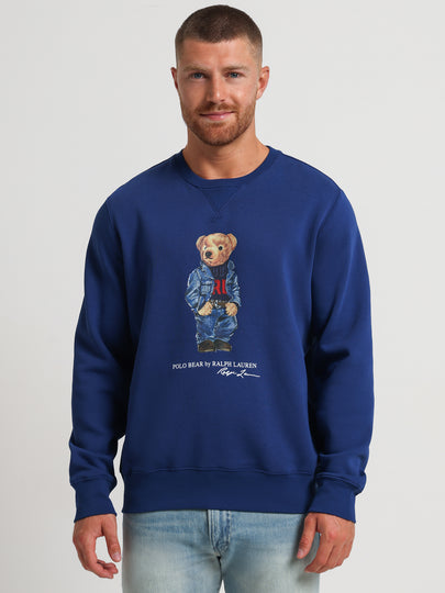 Denim Bear Crew in Blue