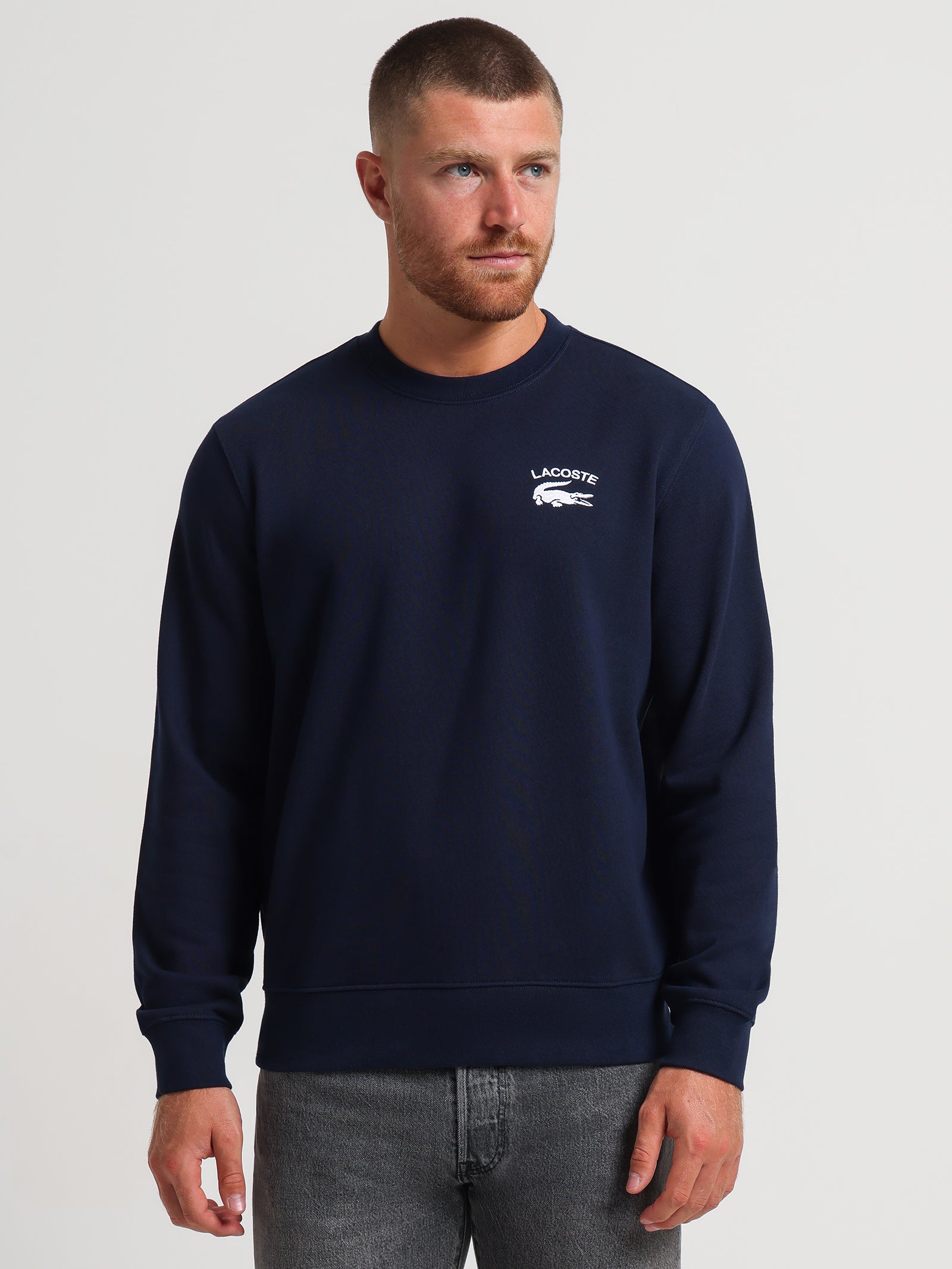 Lacoste Soft Branding Crew in Navy Navy | Glue Store