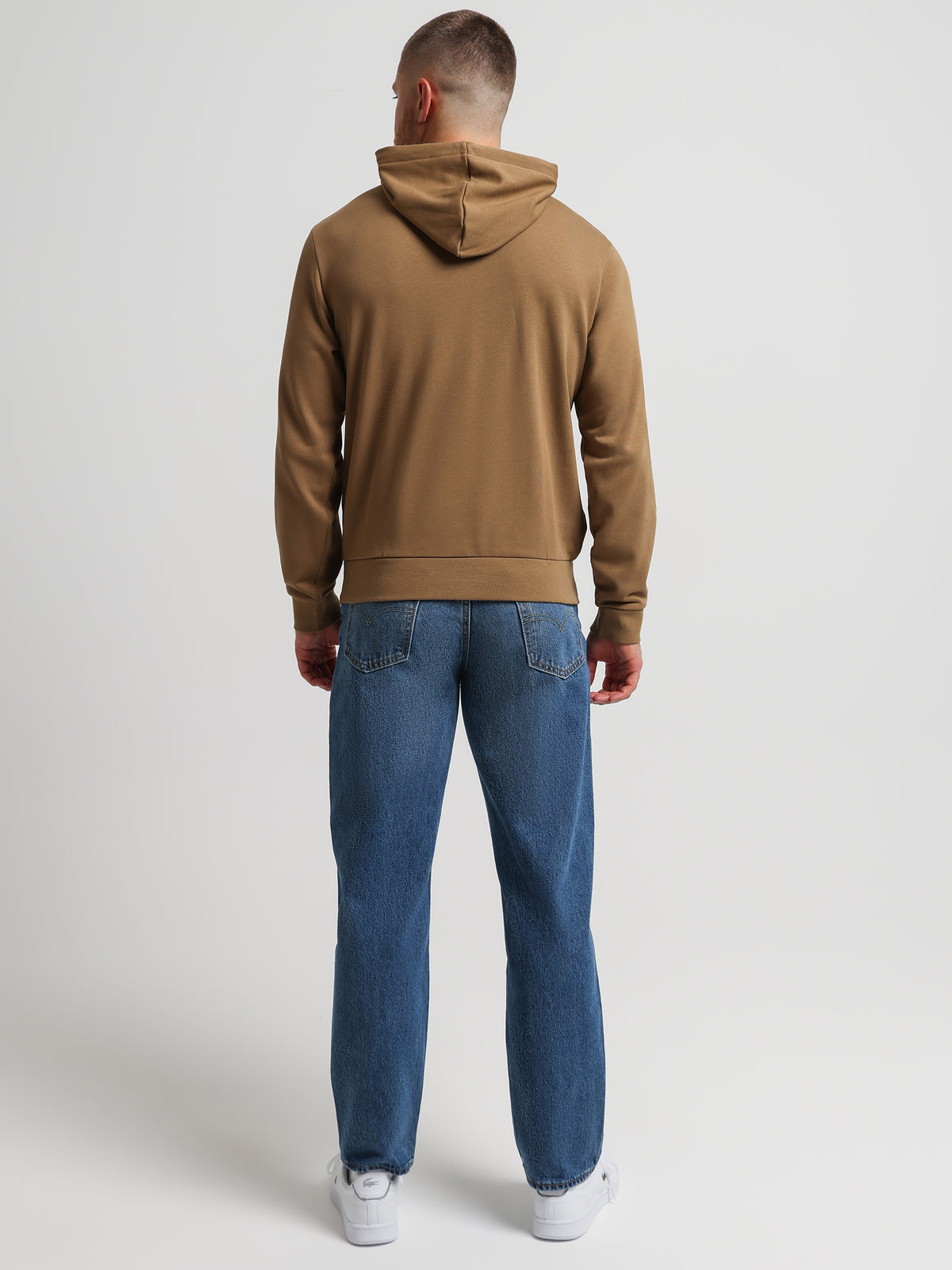 Lacoste Essentials Non Brushed Hoodie in Brown | Brown