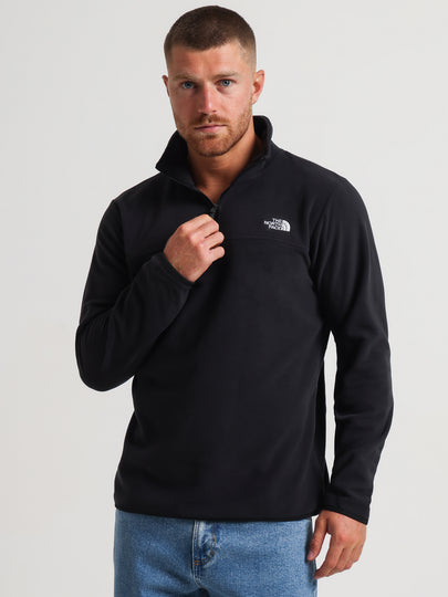 TKA Glacier Fleece 1/4 Zip Sweater in Black