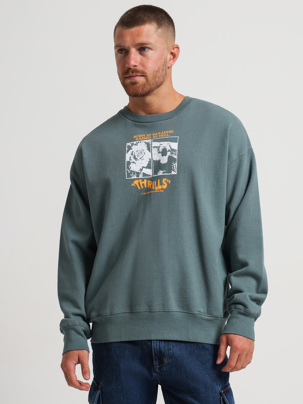 Thrills Petal Vision Slouch Crew in Green Green | Glue Store