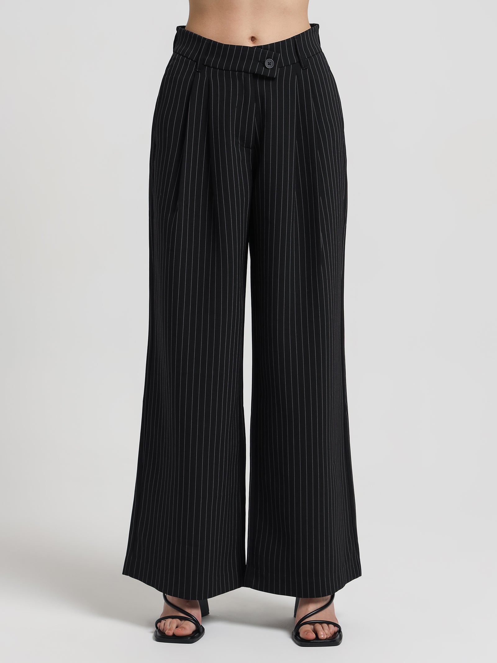 Taryn Pants in Black Pinstripe