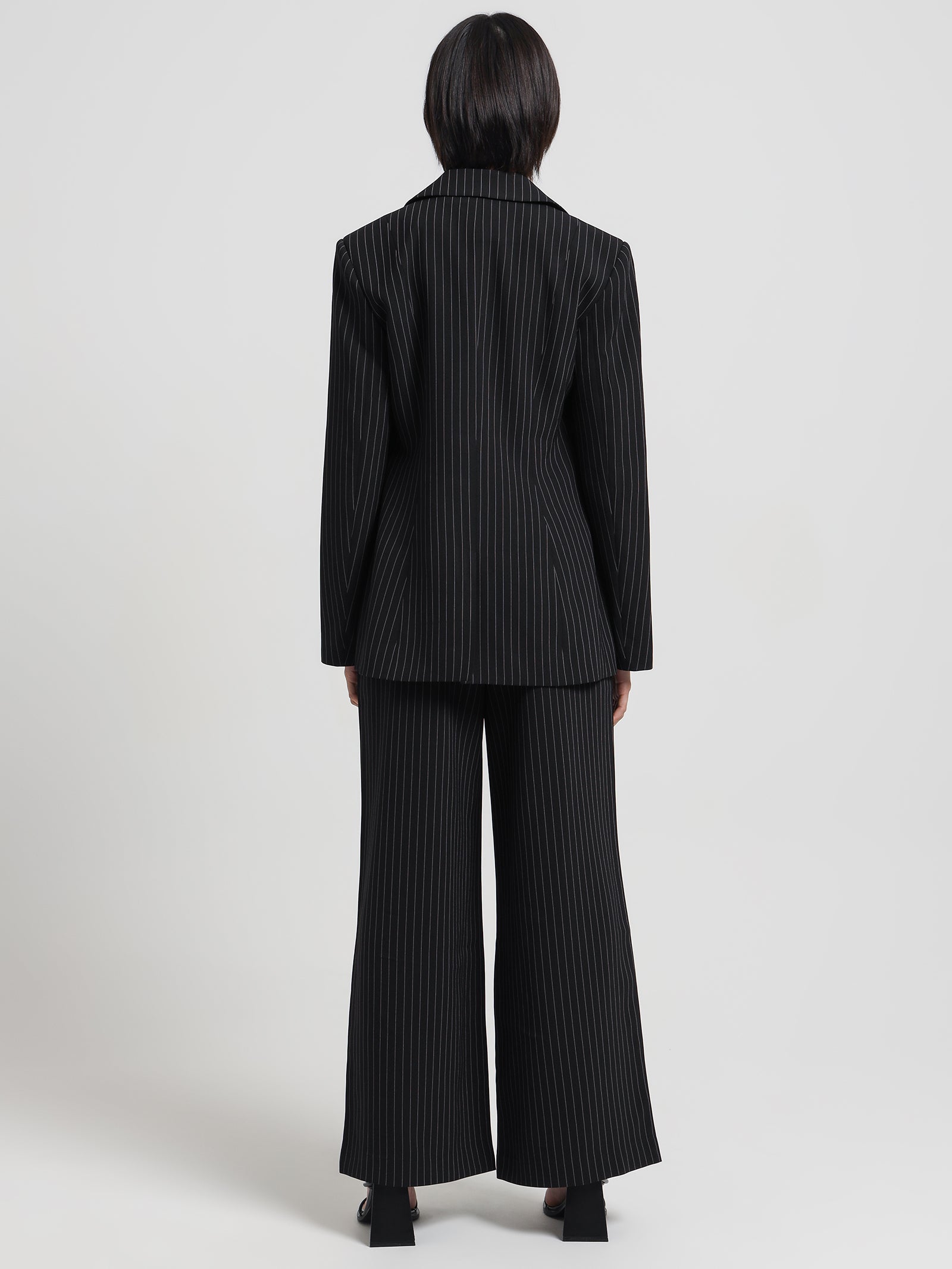 Mse Taryn Blazer in Black Pinstripe Black pinstripe | Glue Store