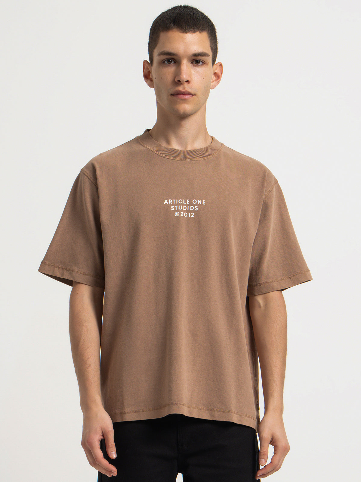 Article One Studio Logo T-Shirt in Pecan | Pecan