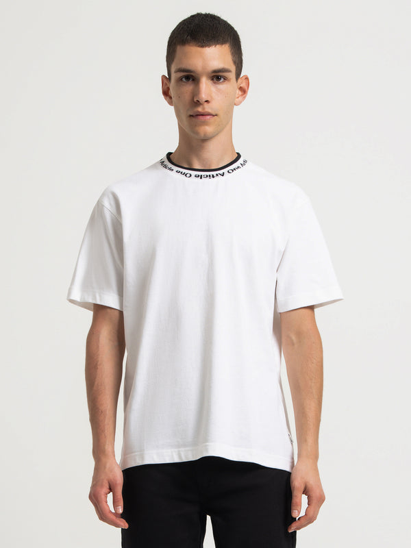 Article one Rib Logo T-Shirt in White White | Glue Store