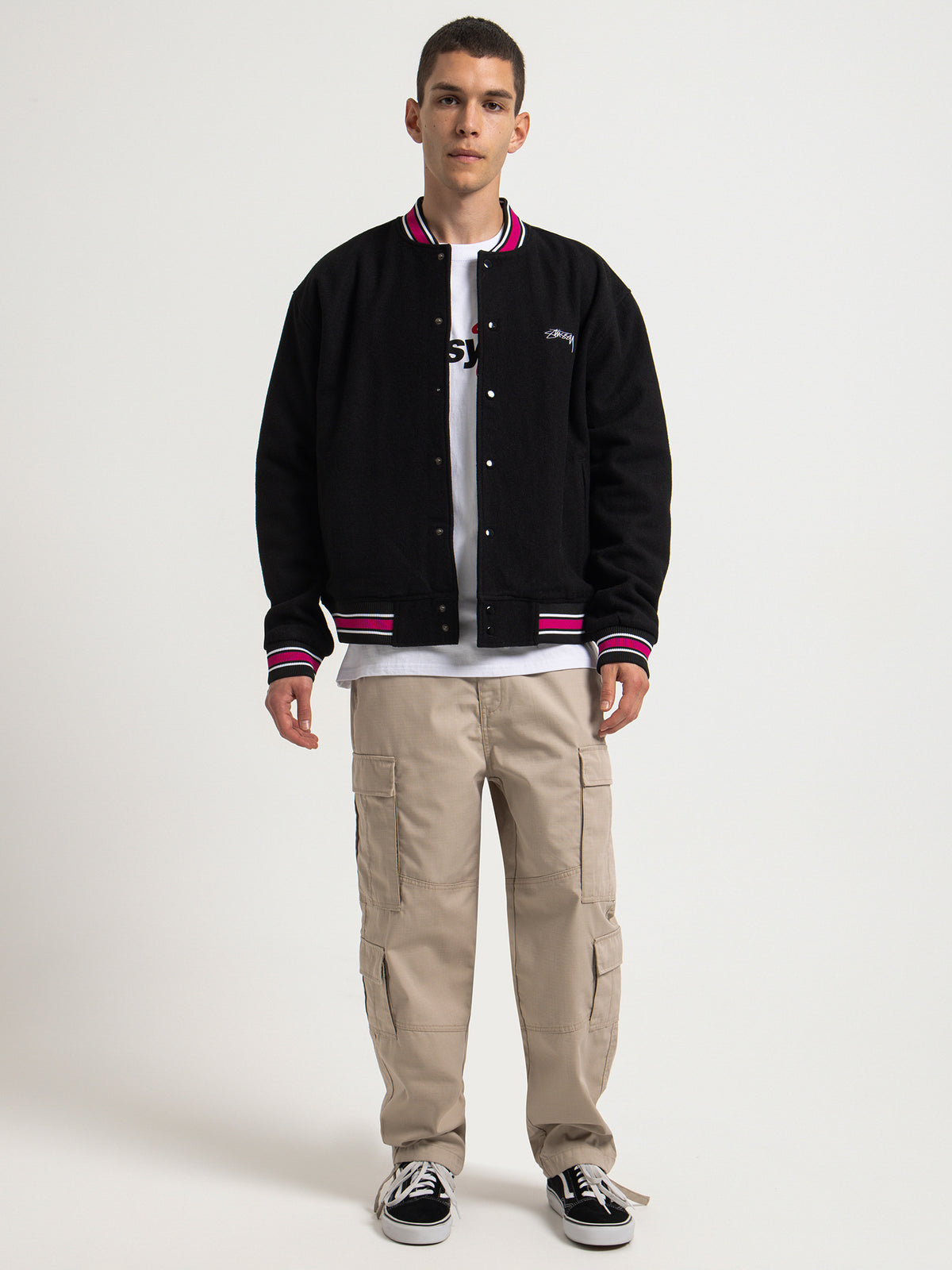 Stussy Varsity Jacket in Black | Black