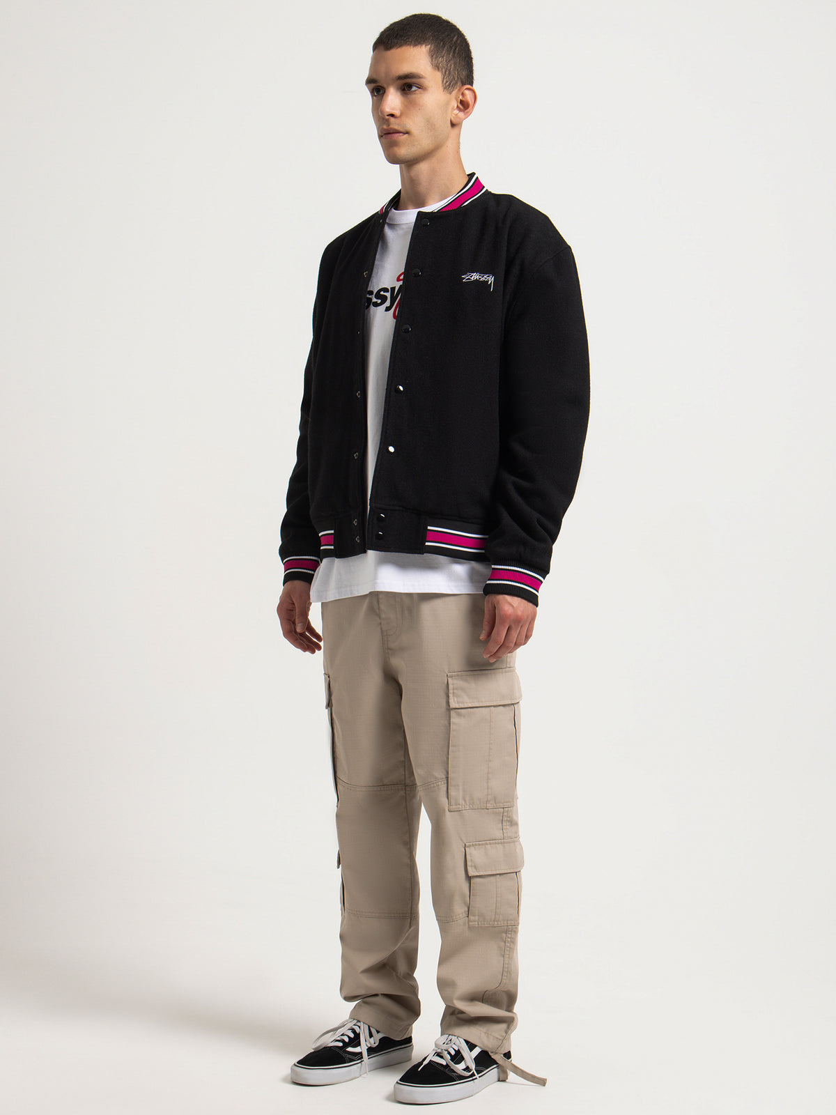 Stussy Varsity Jacket in Black | Black