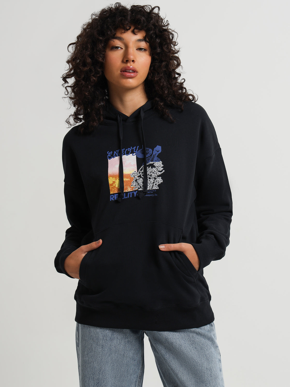 Thrills Mushroom Reality Hoodie in Washed Black | Washed Black