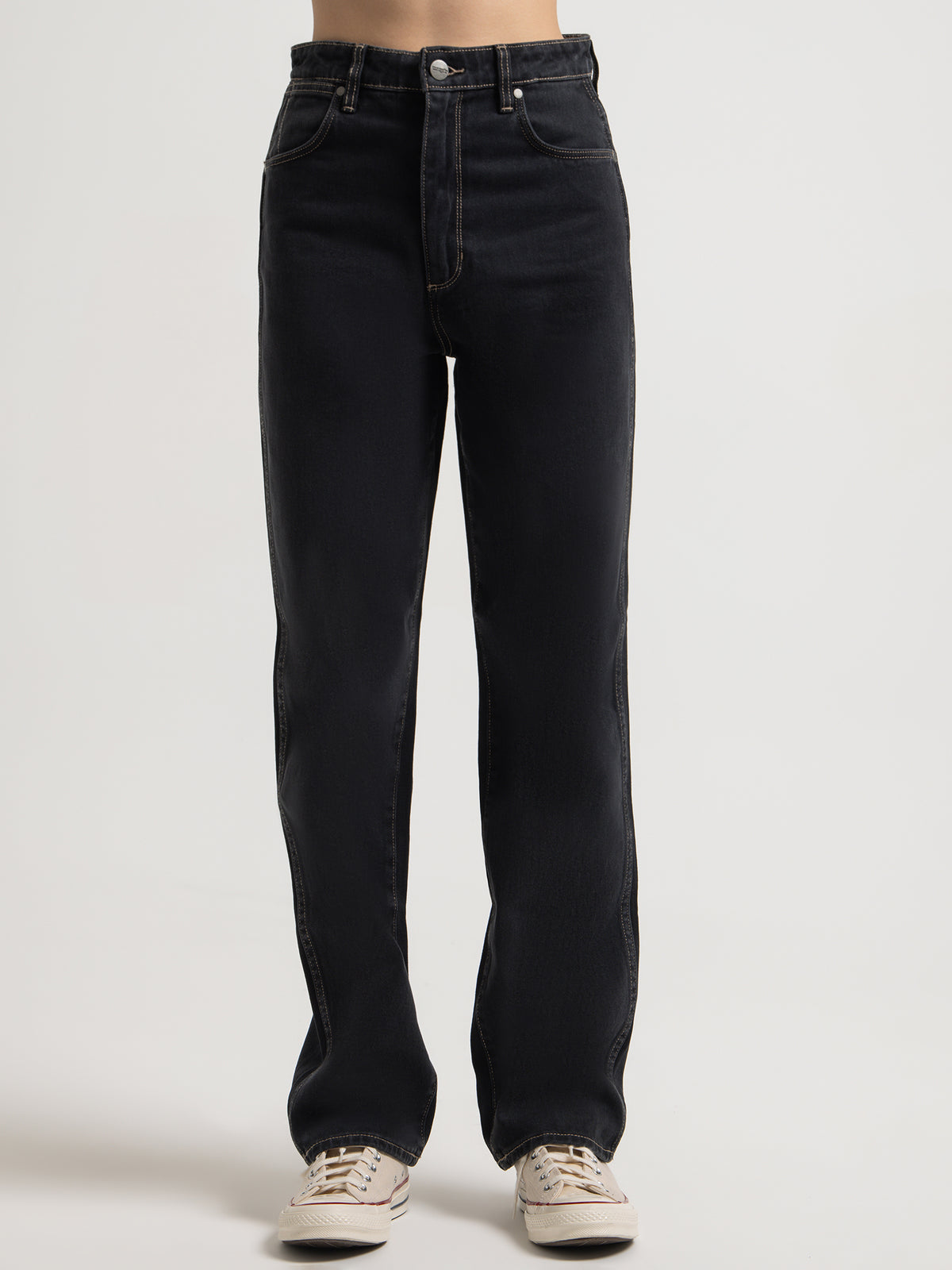 Wrangler Claudia High Straight Jeans in Black | Black