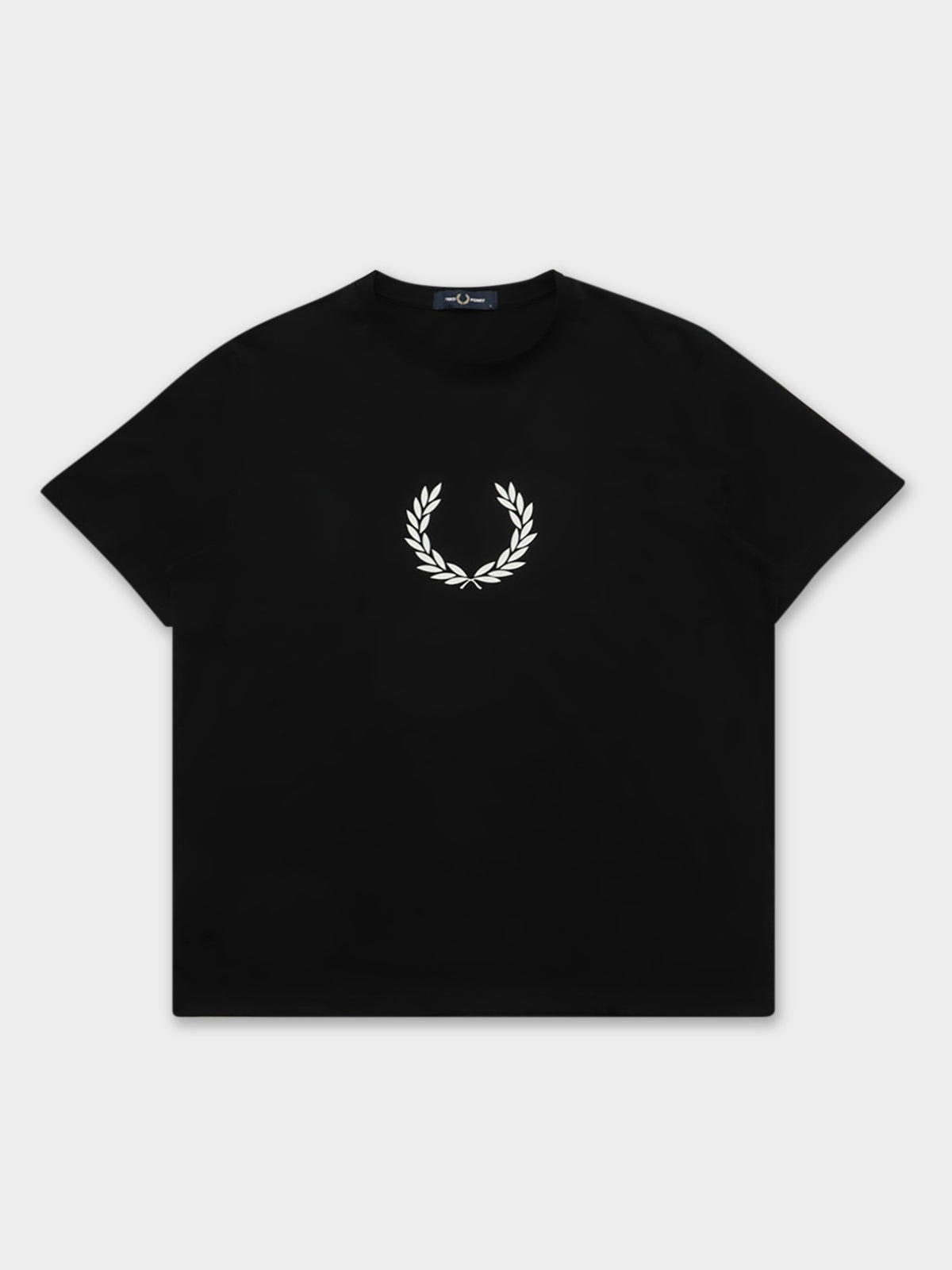 Fred Perry Laurel Wreath Graphic T-Shirt in Black & White | Black