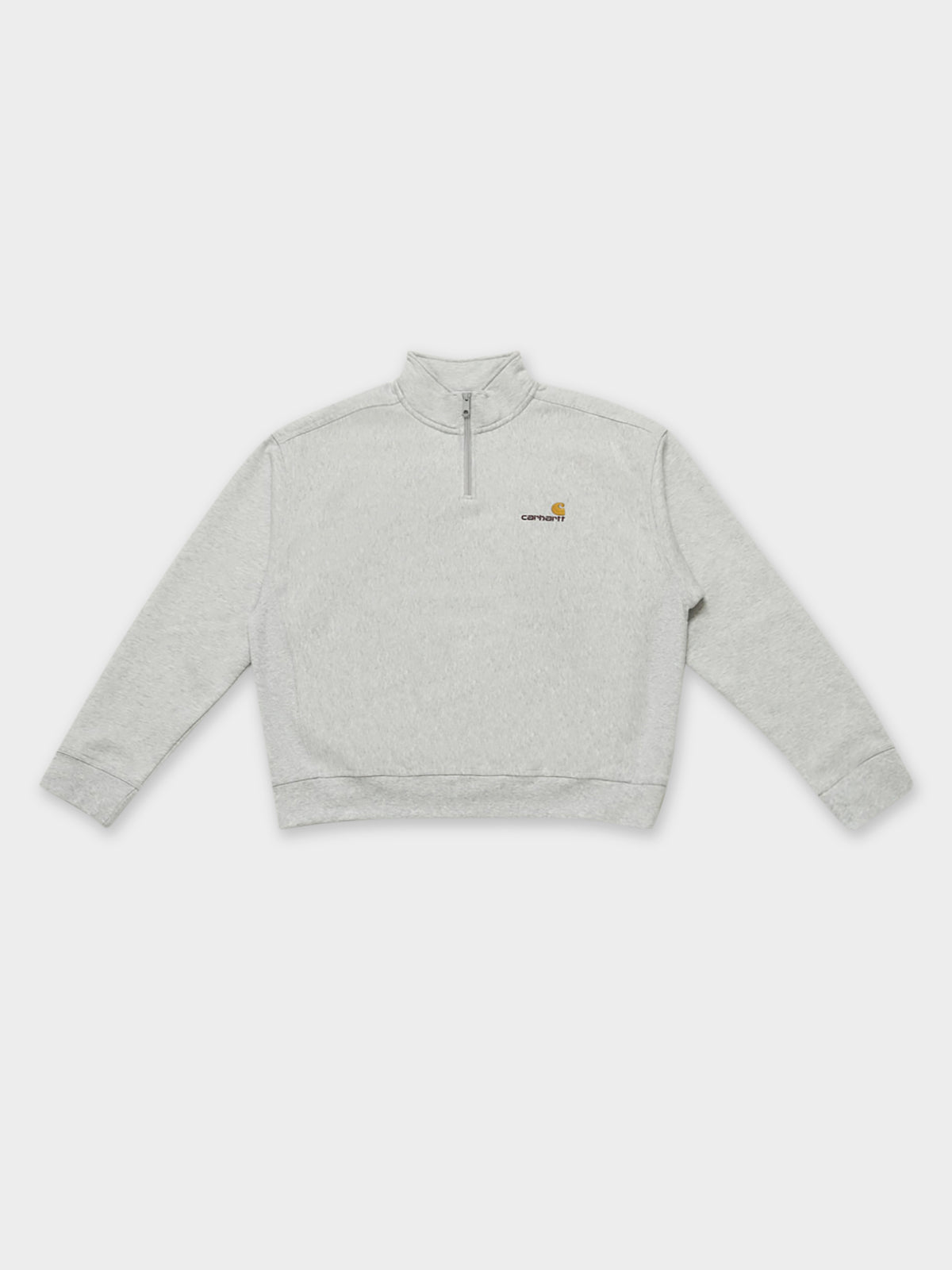 Carhartt Wip Half Zip American Zip Sweat in Ash Heather Grey | Ash Heather