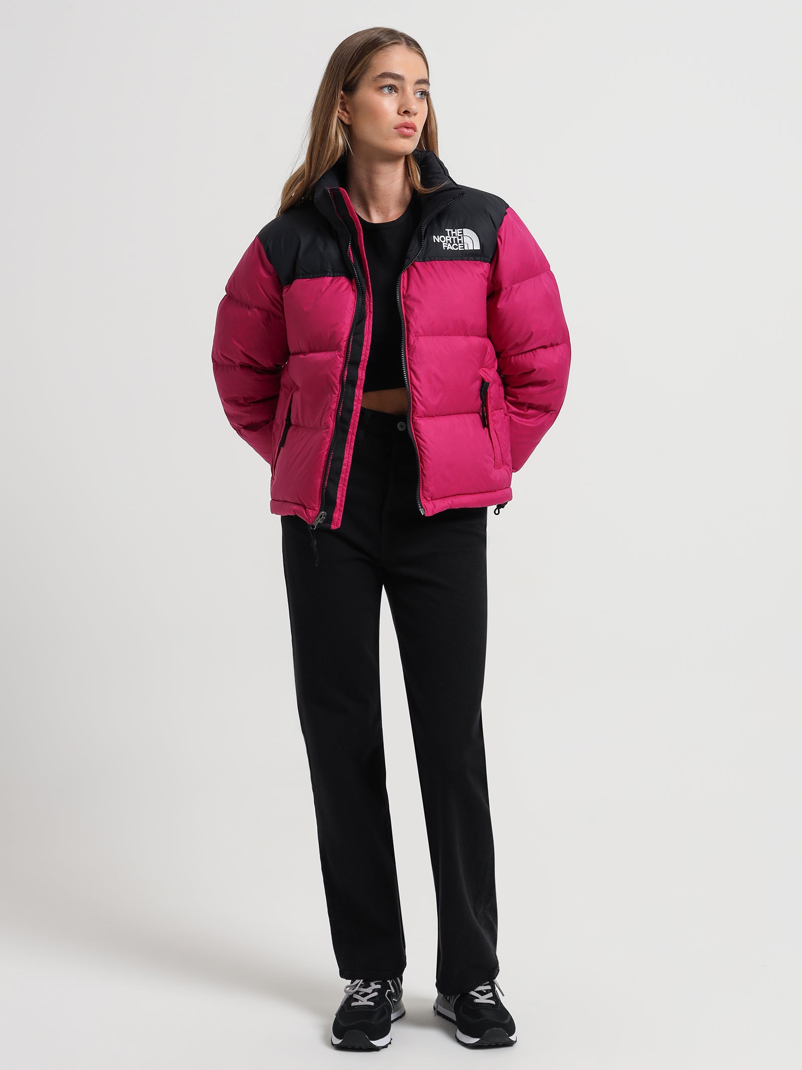 96 Retro Nuptse Puffer Jacket in Fuschia Pink