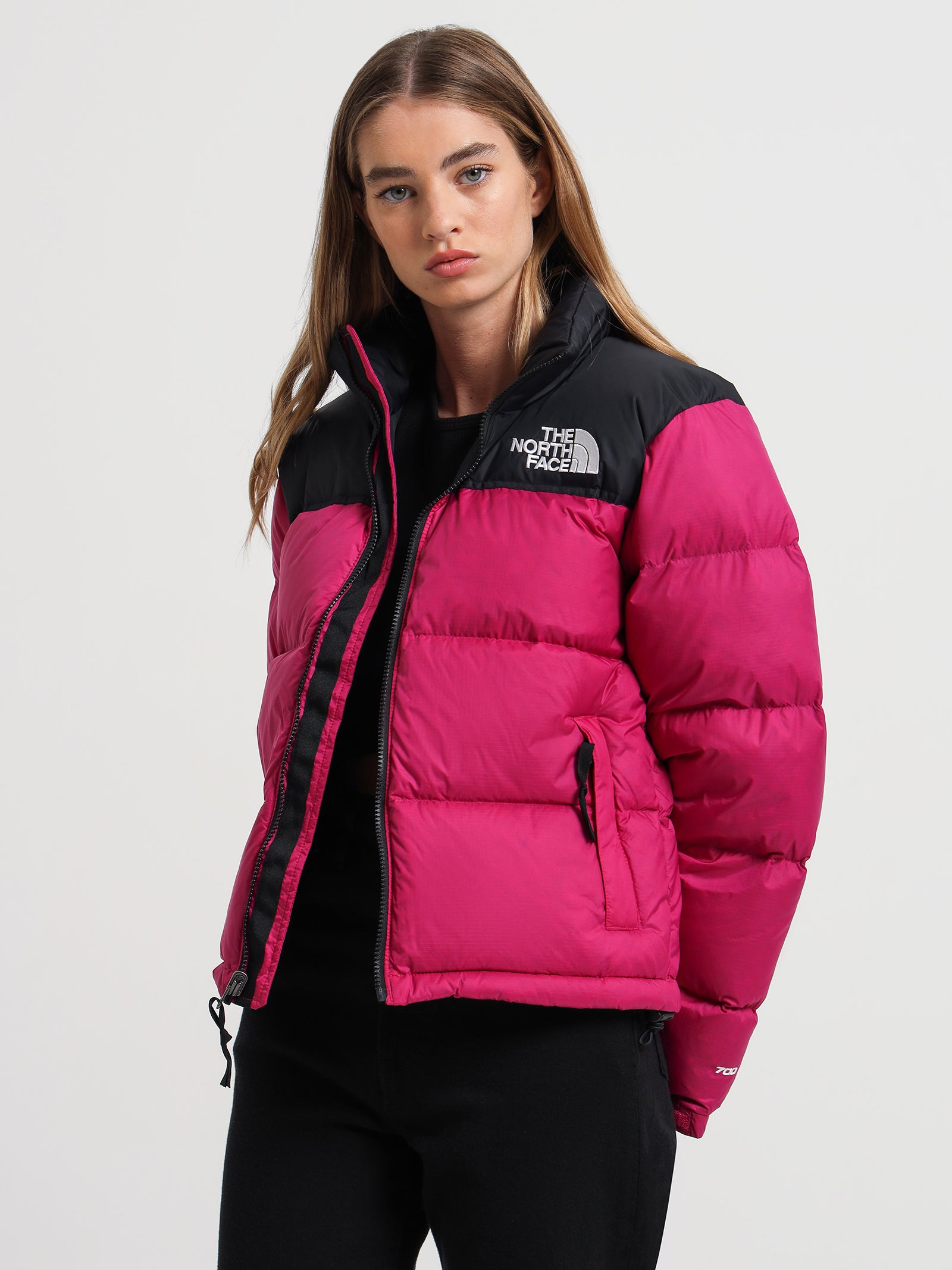 96 Retro Nuptse Puffer Jacket in Fuschia Pink