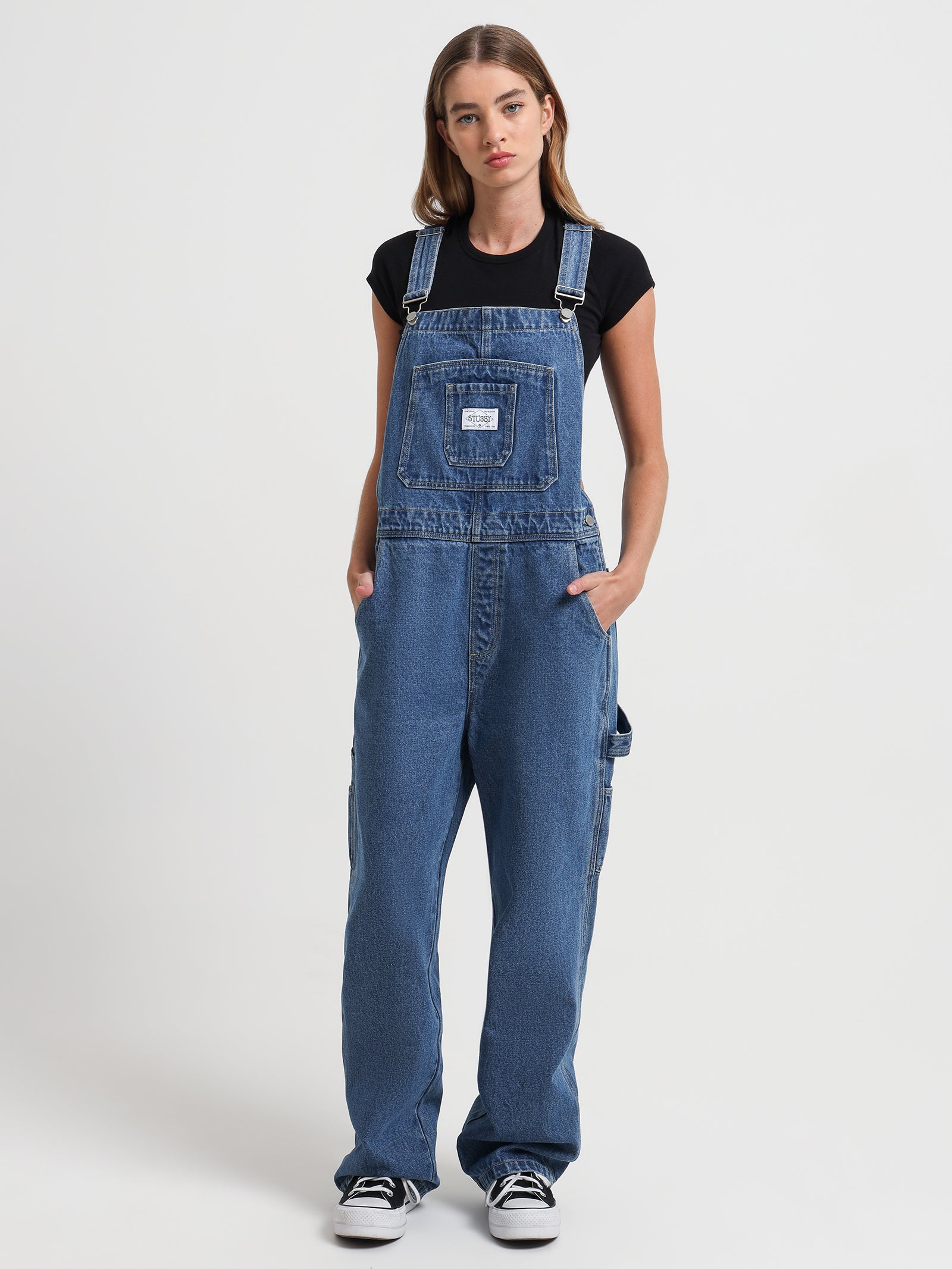 Stussy Nevada Denim Overalls in Indigo Denim Indigo den | Glue Store