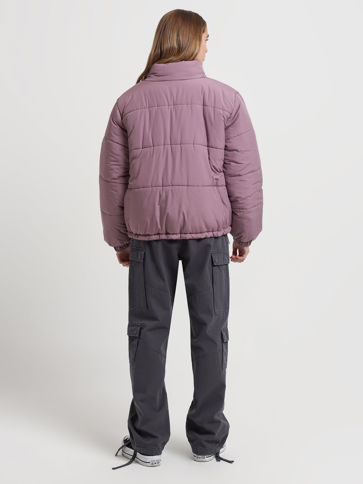 Stussy Graffiti Puffer Jacket in Rose | Rose