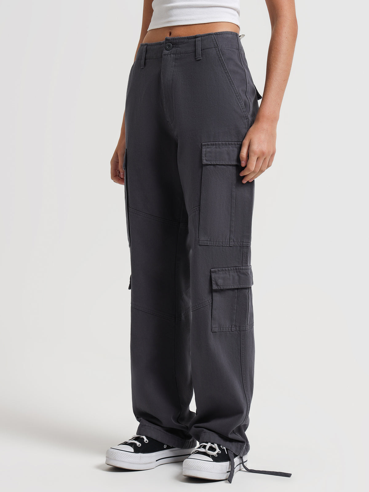 Stussy Surplus Cargo Pants in Charcoal | Charcoal