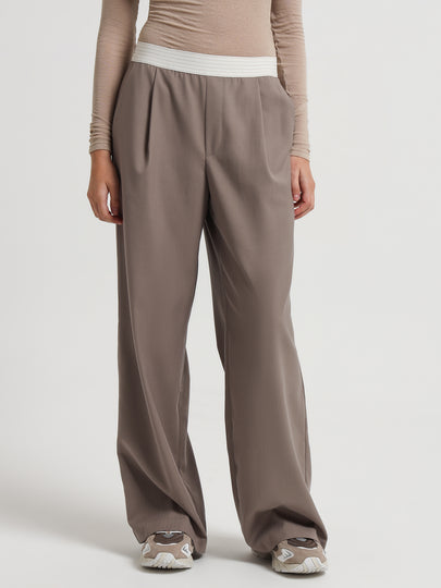 Monroe Elasticated Waist Pants in Desert Taupe