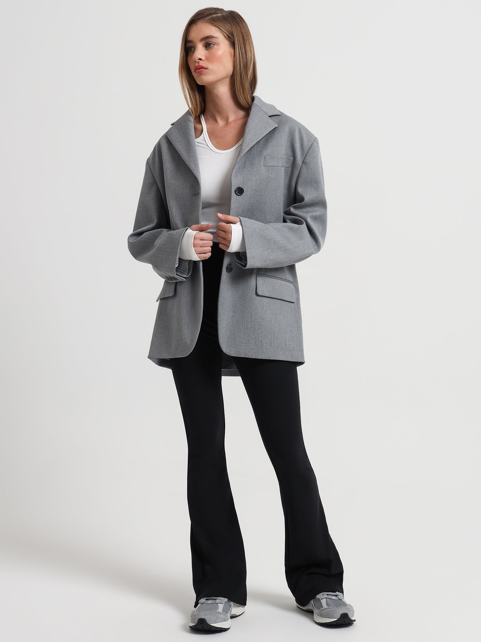 Gabe Oversized Blazer in Dove Grey